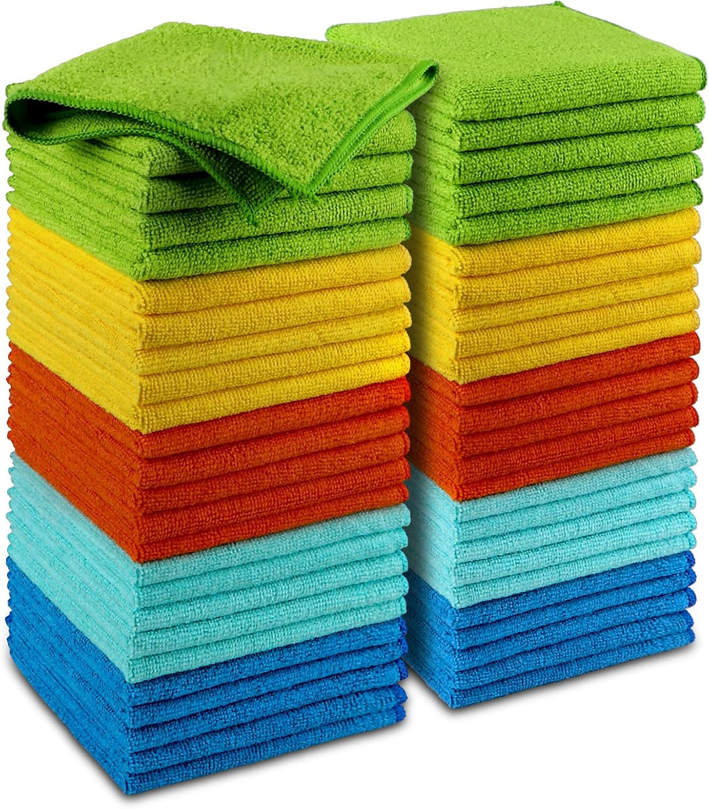 AIDEA Microfiber Cleaning Cloth, 50PK, Microfiber Towels for Cars, Premium