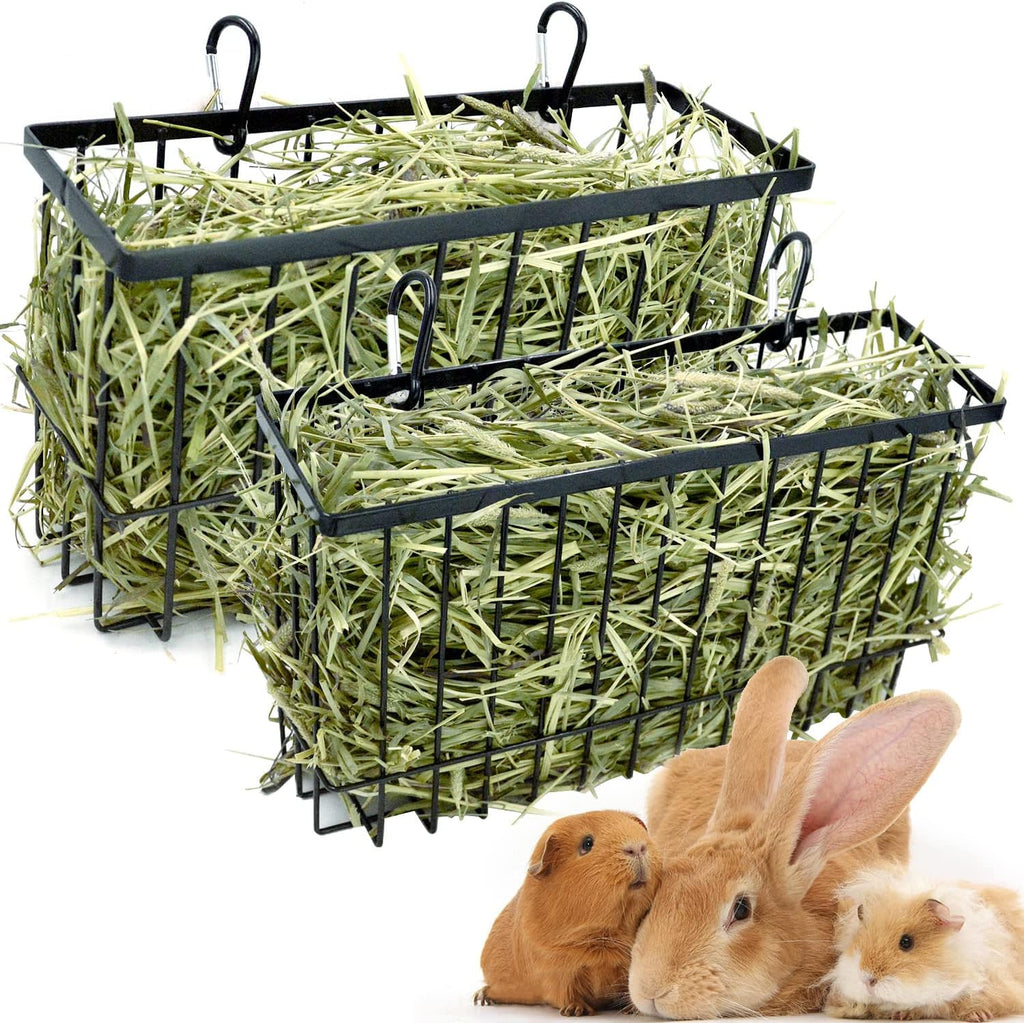 2PCS Rabbit Hay Feeder,Bunny Hay Feeder Rack with Metal Frame for Guinea Pig Chinchilla