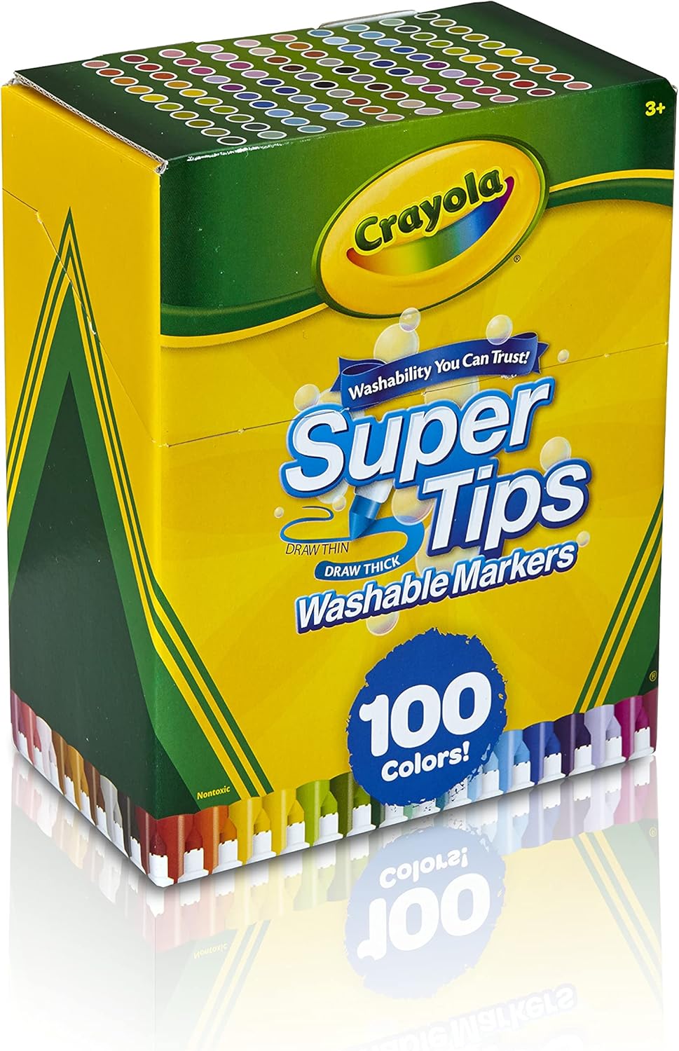 Crayola Super Tips Marker Set (100ct), Fine Point Washable Markers, Drawing