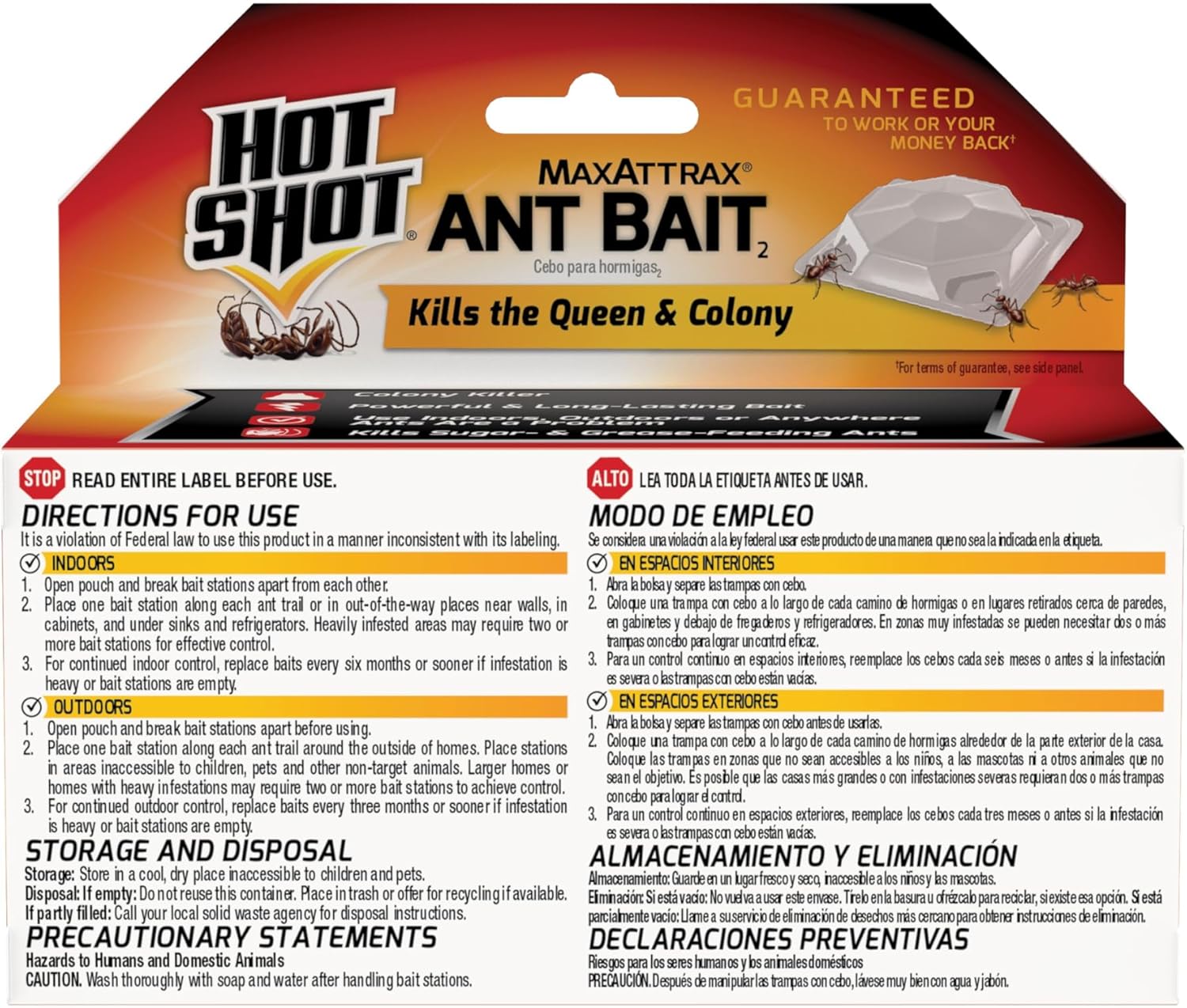 Hot Shot MaxAttrax Ant Bait 8 Count, Child-Resistant Bait Stations