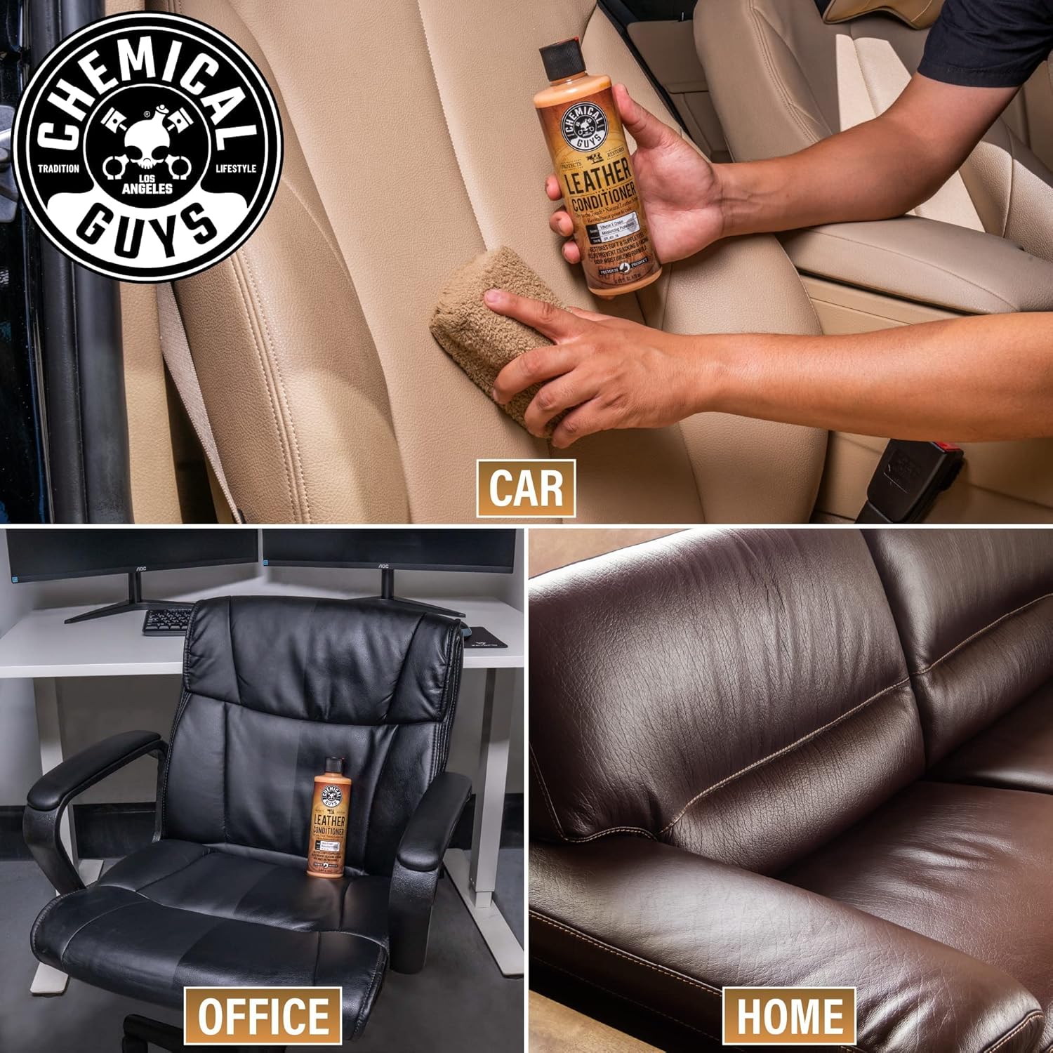 Chemical Guys Leather Cleaner and Conditioner Kit - Car Cleaner and