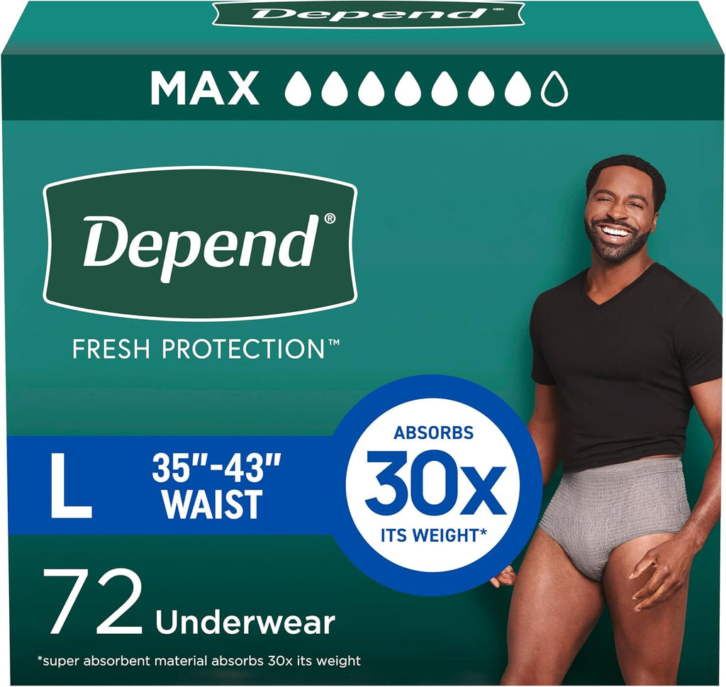 Depend Fresh Protection Adult Diapers, Incontinence Underwear for Men
