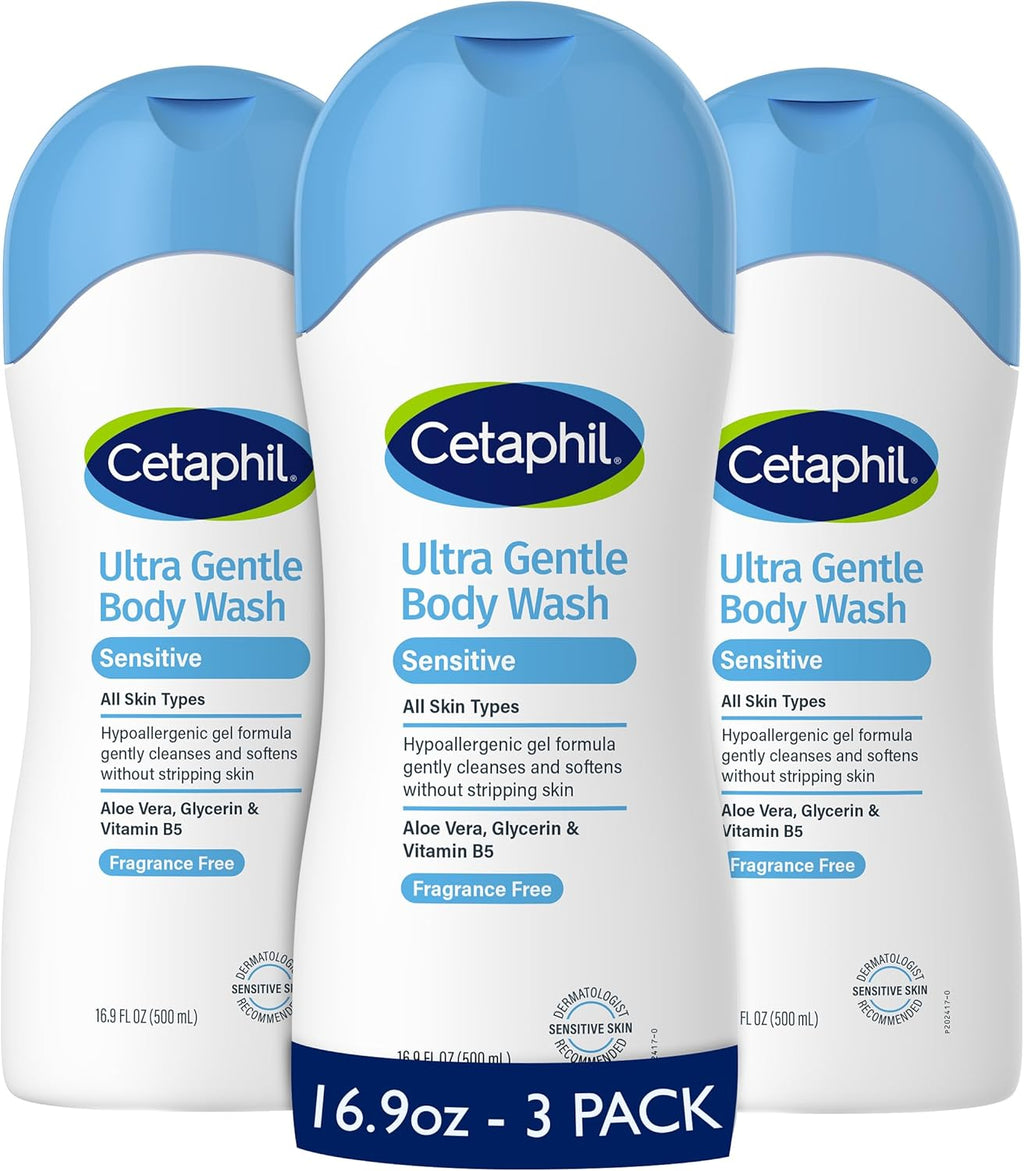 Cetaphil Ultra Gentle Body Wash, For Dry to Normal, Sensitive Skin, 16.9oz