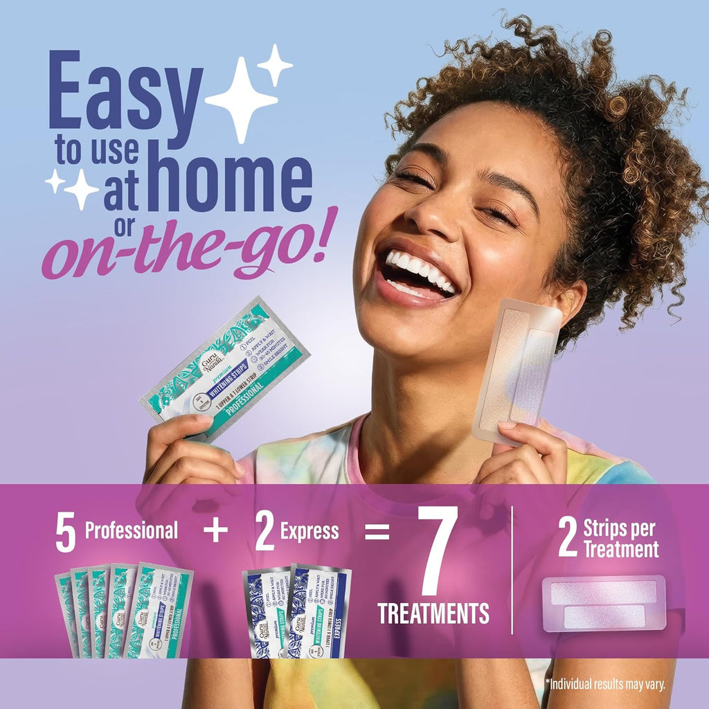 GuruNanda Teeth Whitening Strips - 7-Day Treatment with Non-Slip, Dry Strip