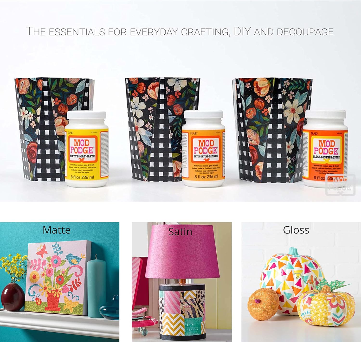 Mod Podge Gloss Sealer, Glue & Finish: All-in-One Craft Solution- Quick Dry