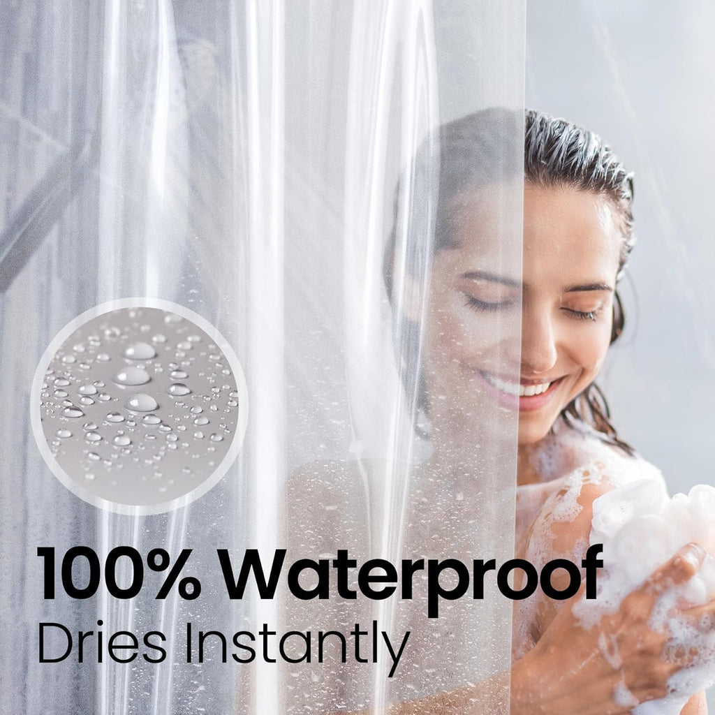 LiBa Bathroom Shower Curtain Waterproof Plastic Shower Curtain Premium PEVA