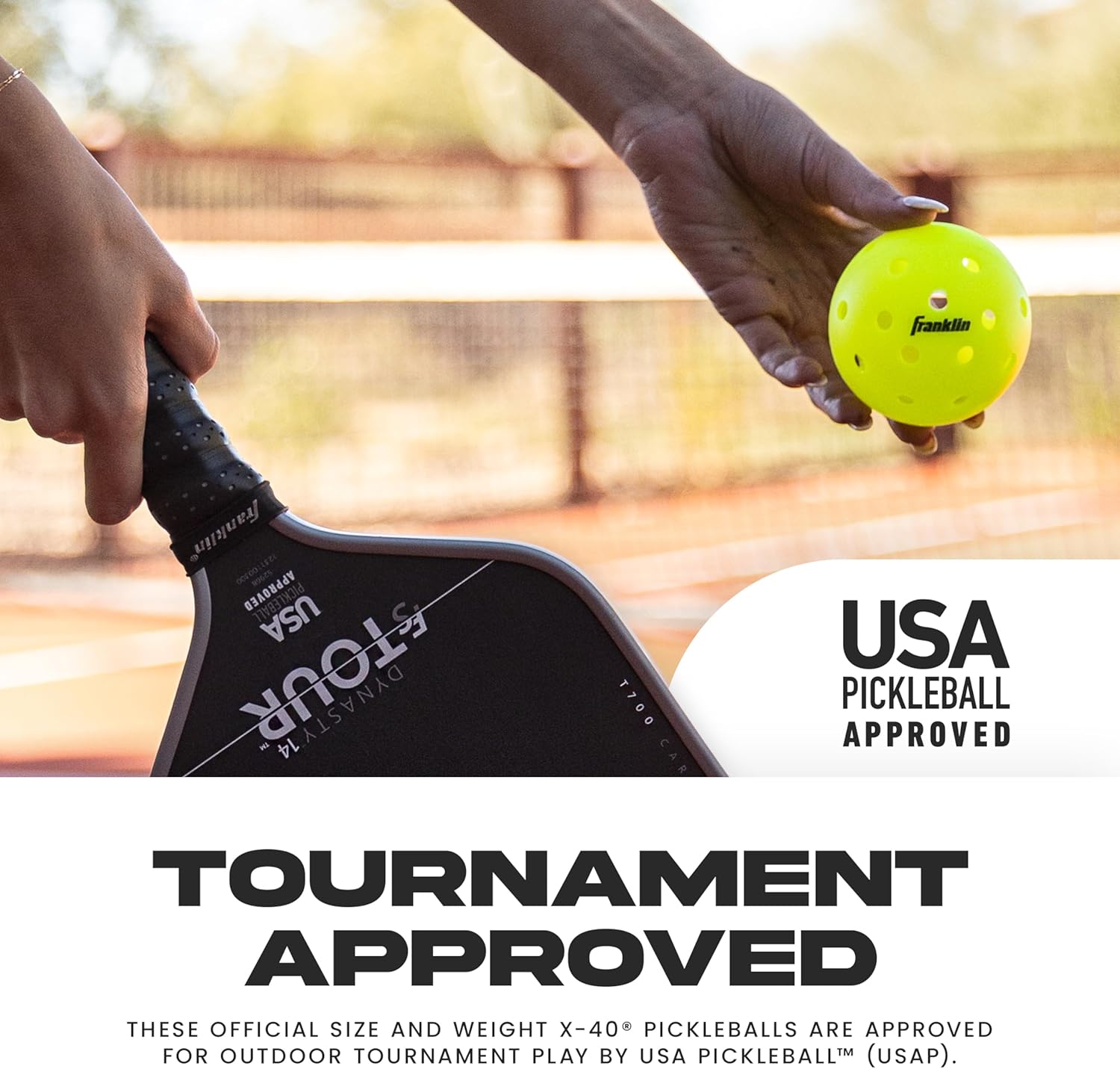 Franklin Sports X-40 Outdoor Pickleballs - Official Ball of USA Pickleball