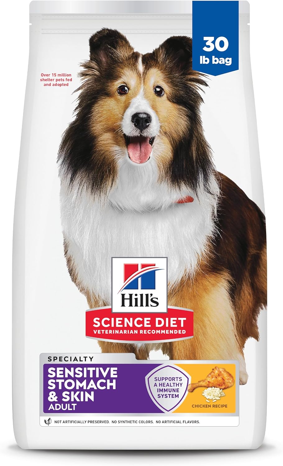 Hill's Science Diet Adult Sensitive Stomach & Skin Dry Dog Food, Chicken, 30