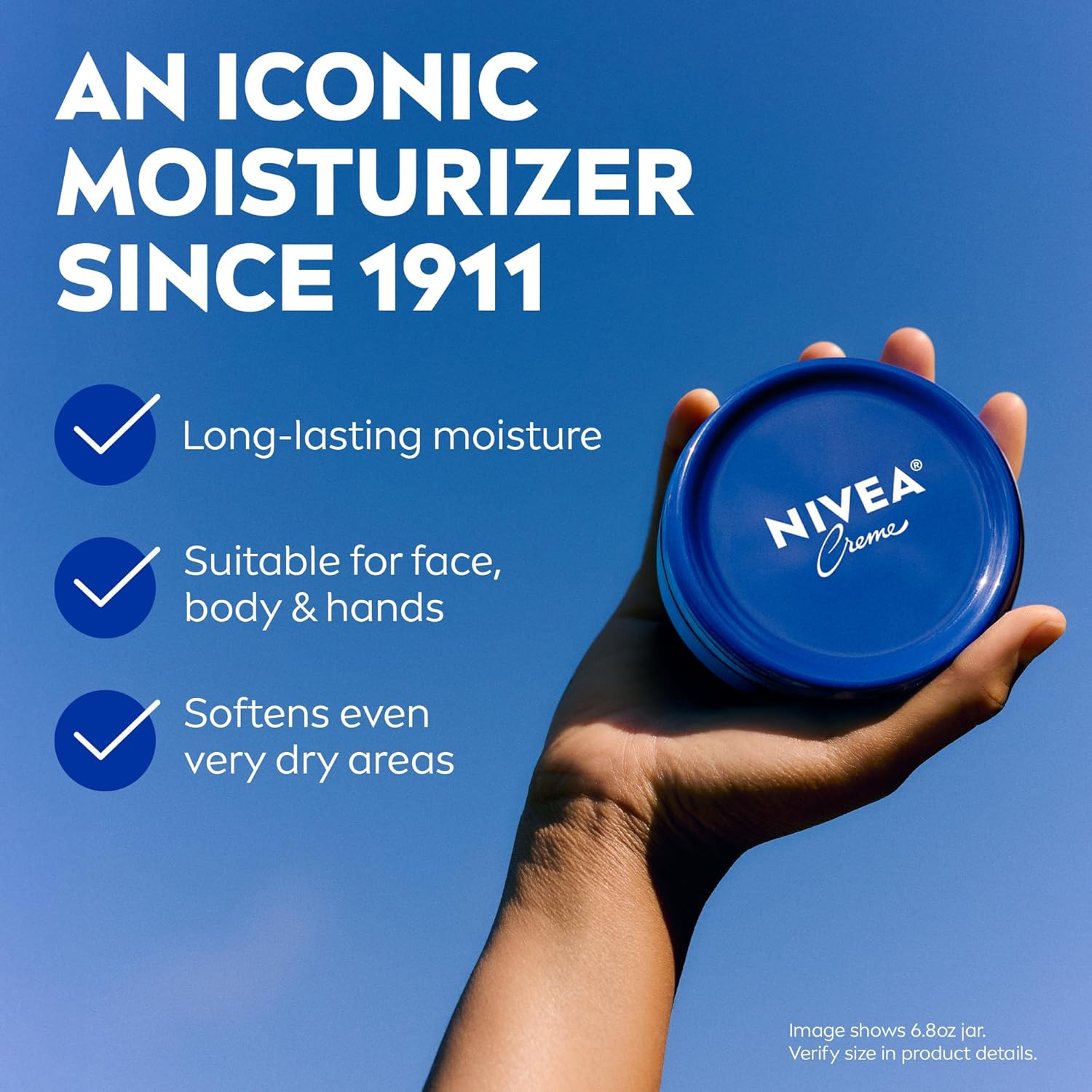 NIVEA Creme Face, Hand and Body Moisturizer Cream, Rich Body Cream for Dry