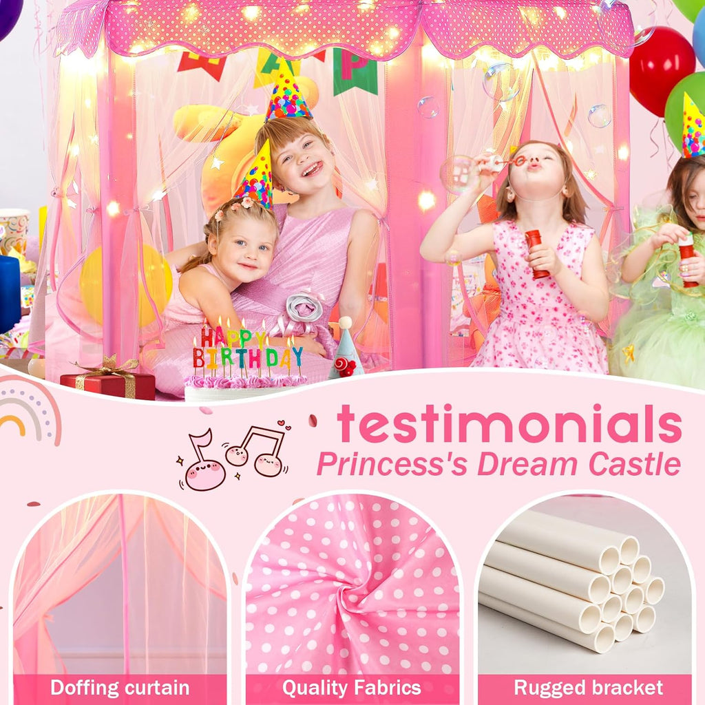 Monobeach Princess Tent Girls Large Playhouse Kids Castle Play Tent with Star