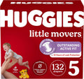 Huggies Size 5 Diapers, Little Movers Baby Diapers, Size 5 (27+ lbs), 132