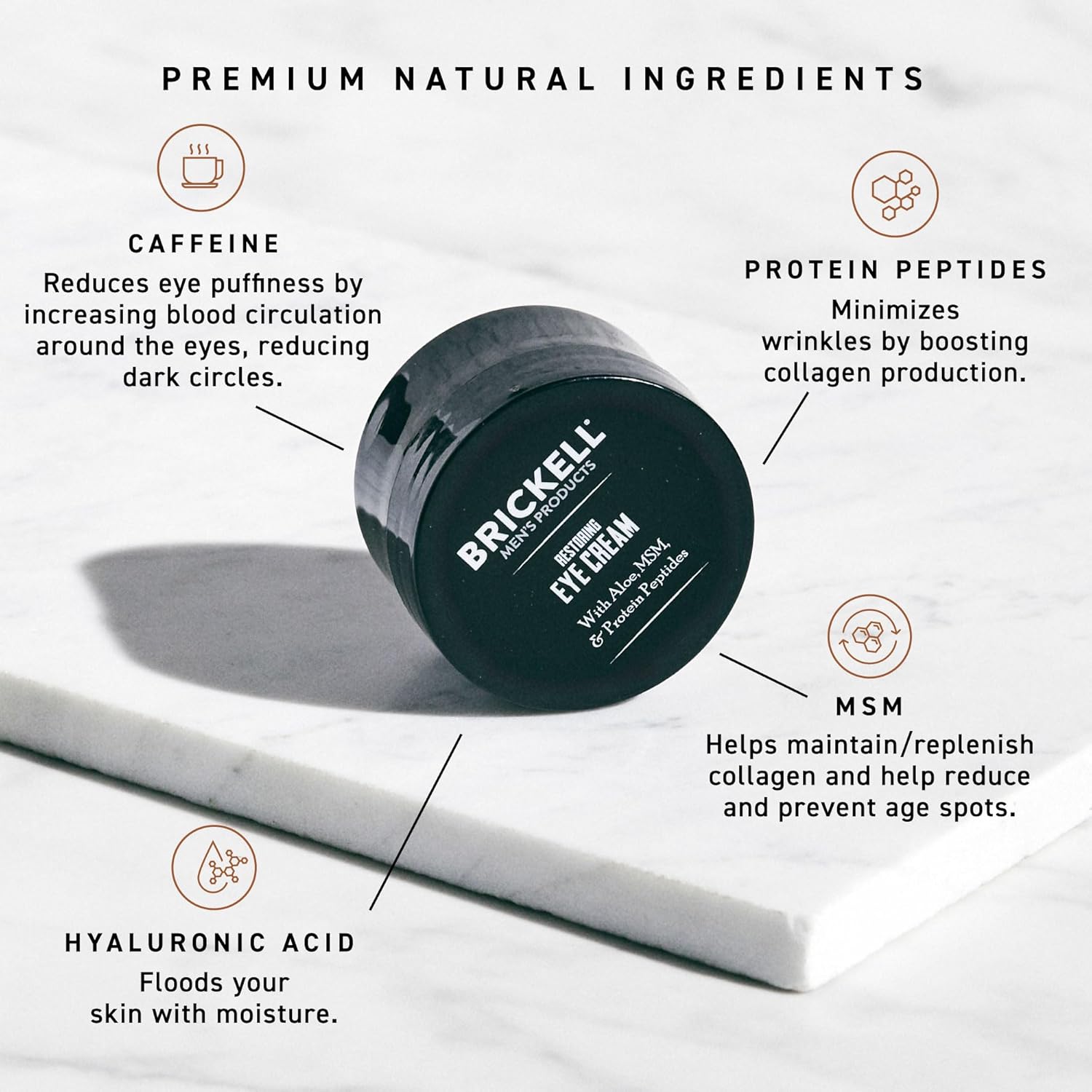 Brickell Men's Restoring Under Eye Cream for Men, Natural and Organic Anti