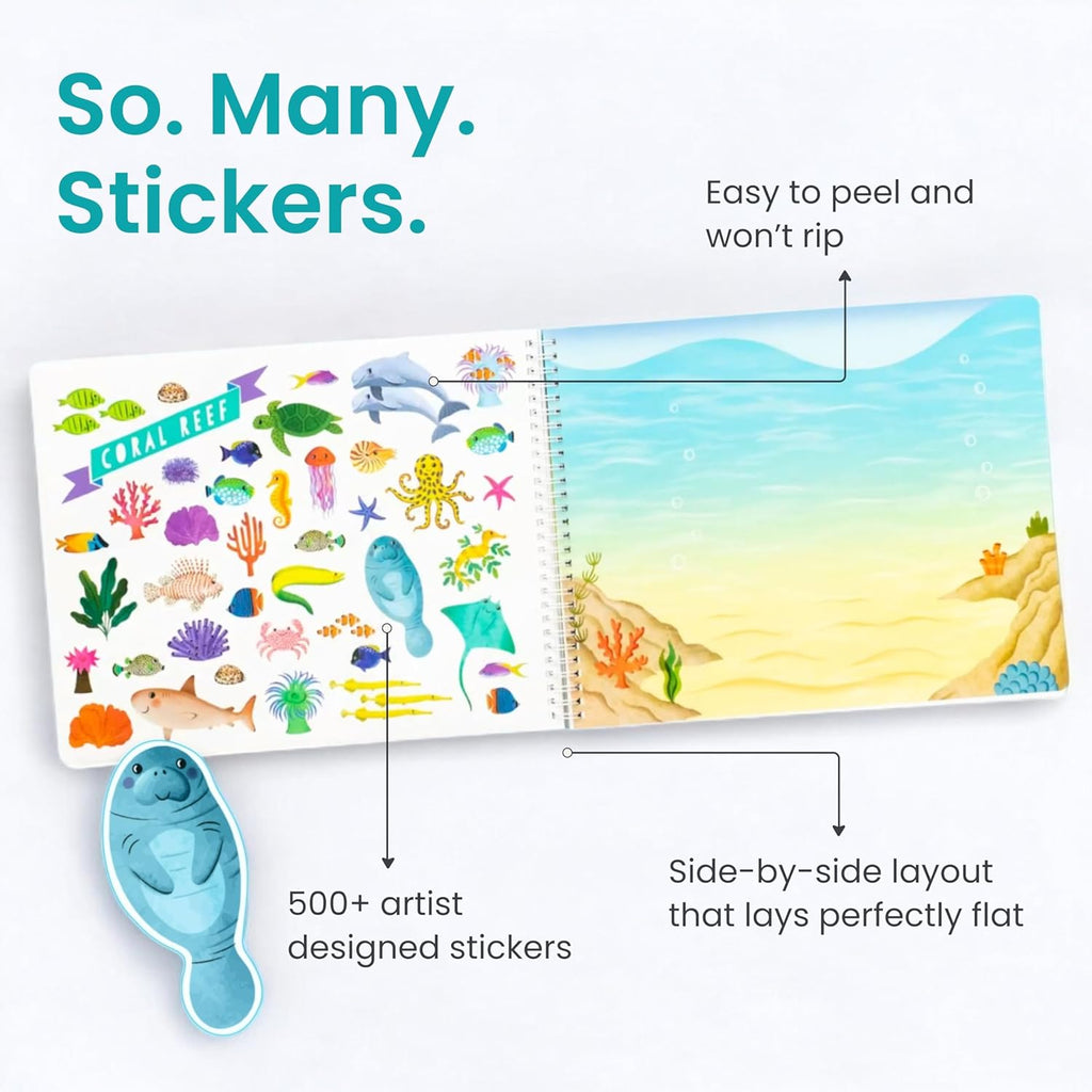 Animals Habitat 500+ Kids Sticker Book by Cupkin Toddler Airplane Travel