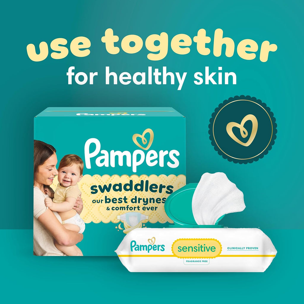 Pampers Swaddlers Diapers, Size 4 (15-34 lbs), 150 Count, Absorbent, Keeps