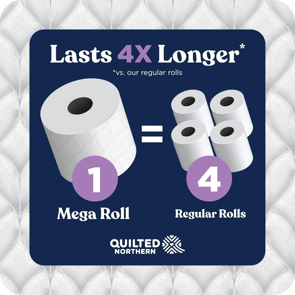 Quilted Northern Ultra Plush Toilet Paper, 6 Mega Rolls = 24 Regular Rolls
