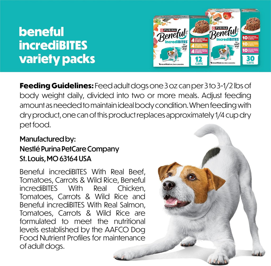 Beneful Purina Small Breed Wet Dog Food Variety Pack, IncrediBites With Real