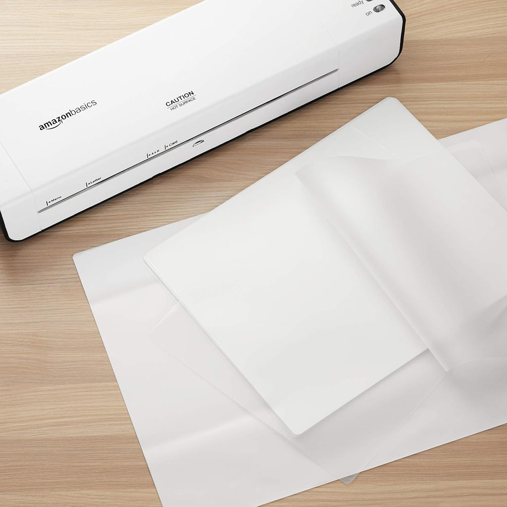 Amazon Basics Clear Thermal Laminating Plastic Paper Laminator Sheets, 9 x