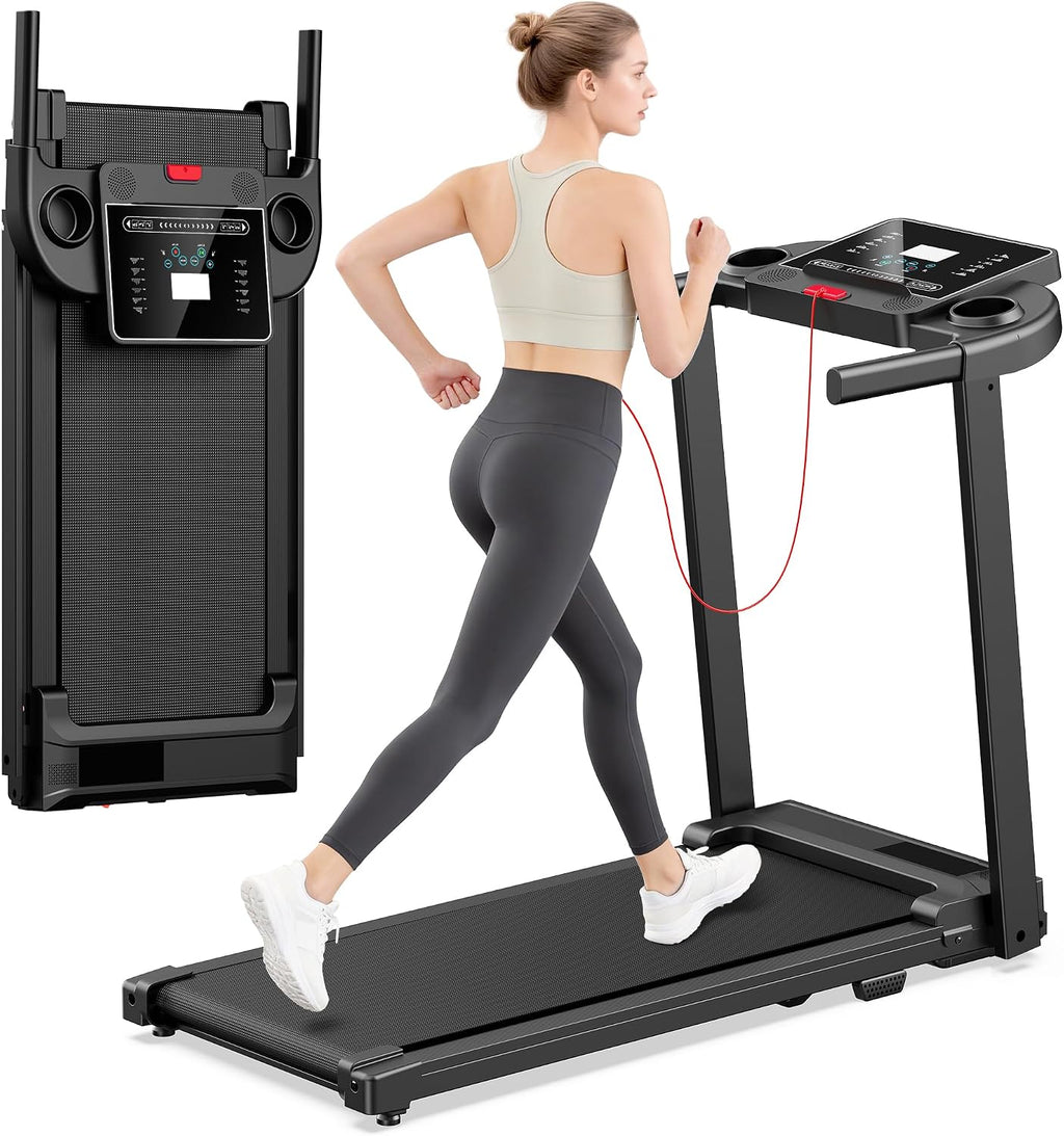 Treadmills for Home Walking Pad Machine- Foldable Treadmill with Handle Bar for Running