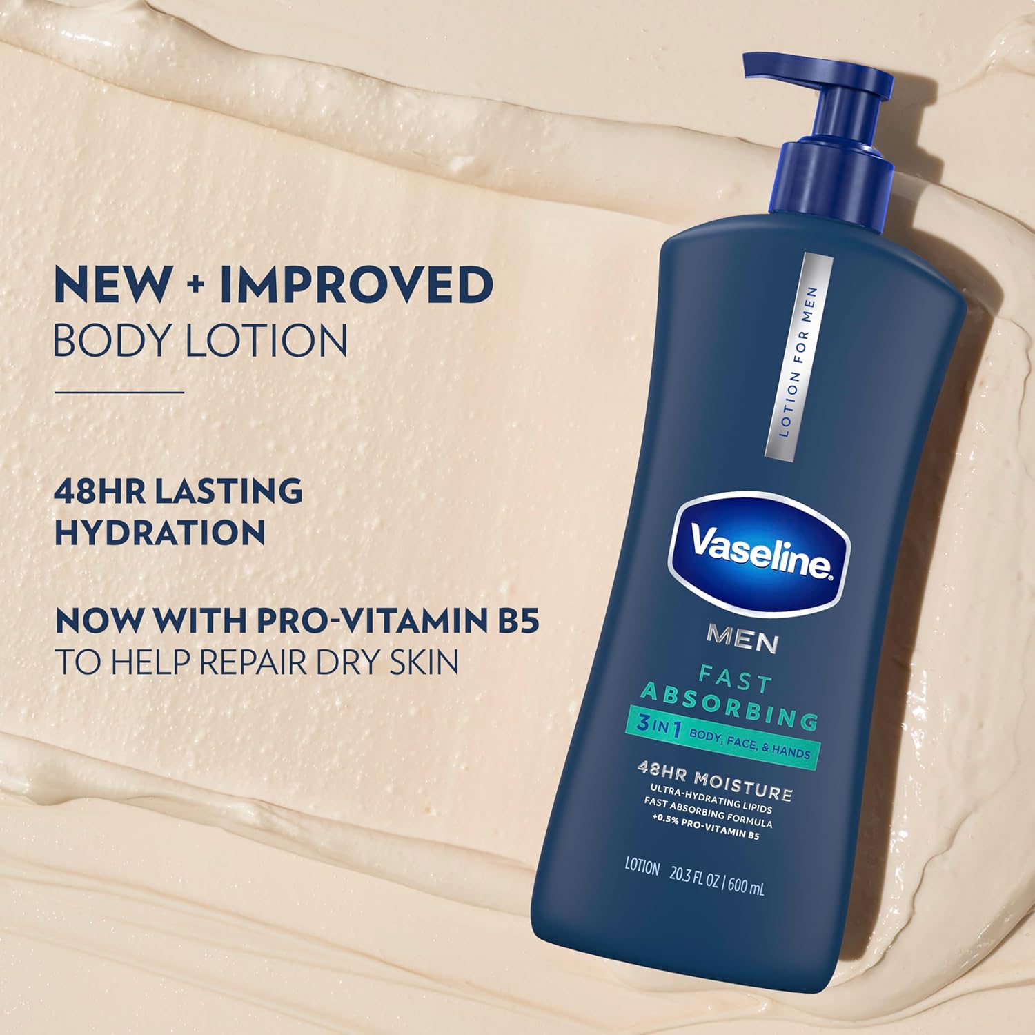 Vaseline Men's Healing Moisture Hand & Body Lotion For Dry or Cracked Skin