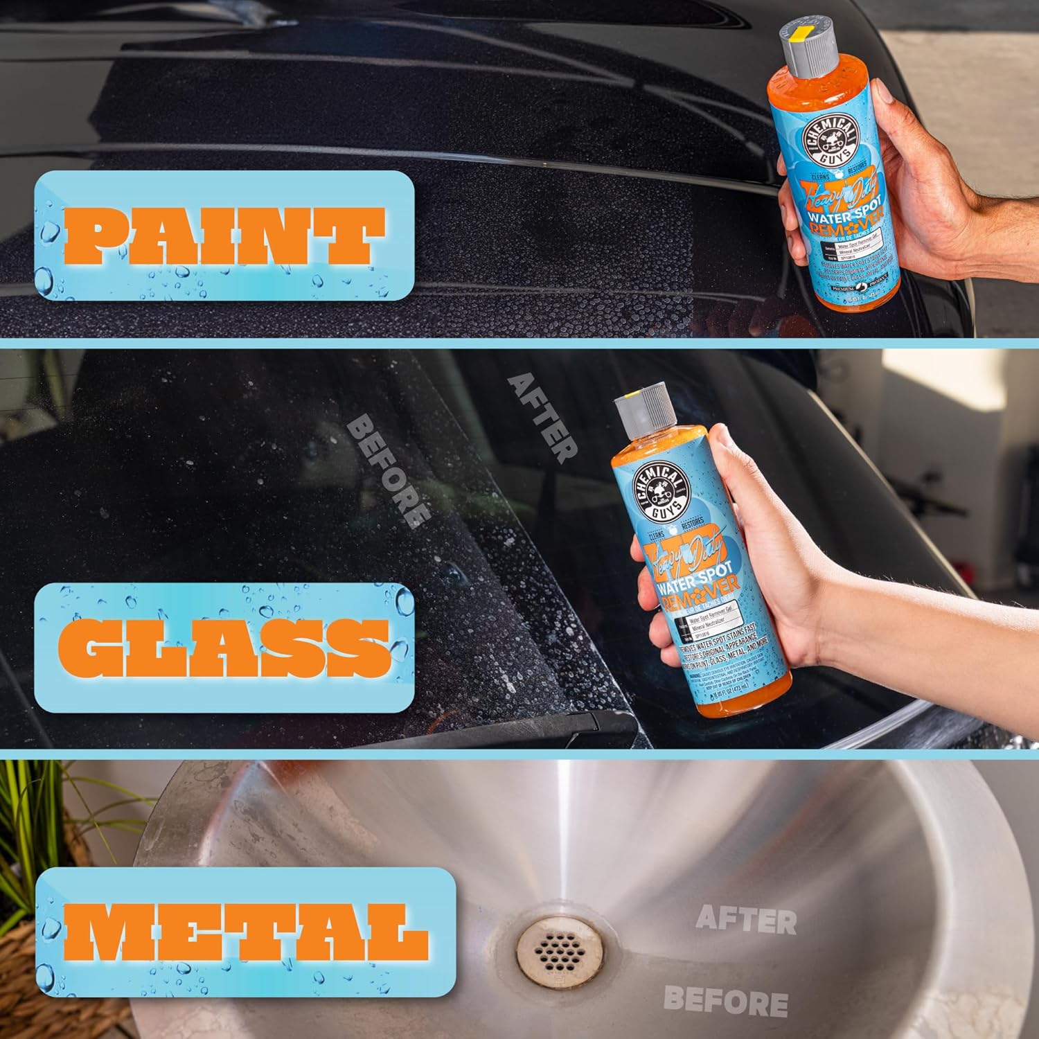 Chemical Guys Heavy Duty Water Spot Remover Gel for Paint, Glass, and Metal