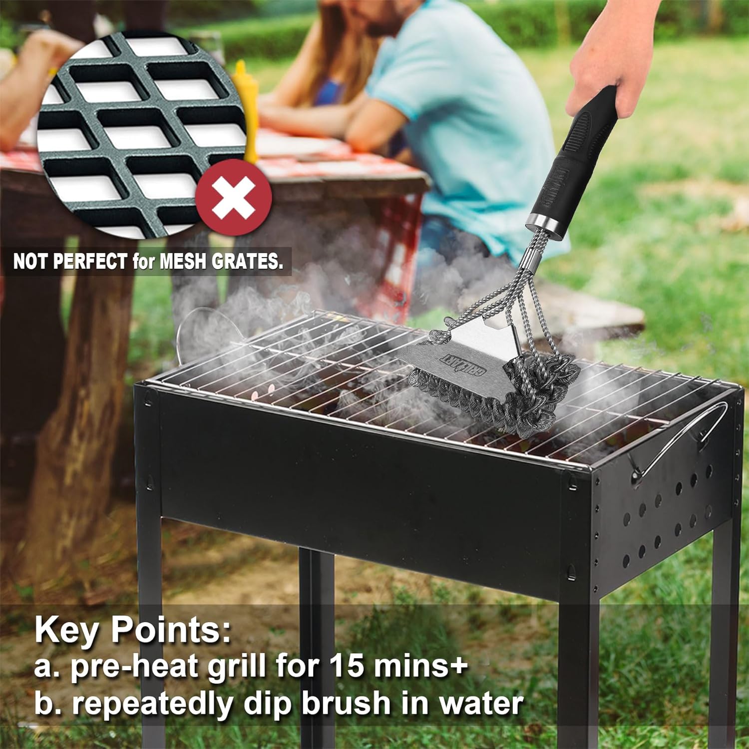 Grill Brush and Scraper Bristle Free ‰ÛÒ Safe BBQ Brush for Grill ‰ÛÒ 18''