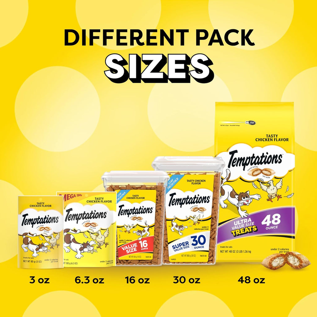 Temptations Cat Treats Classic Crunchy and Soft Cat Treats, Tasty Chicken