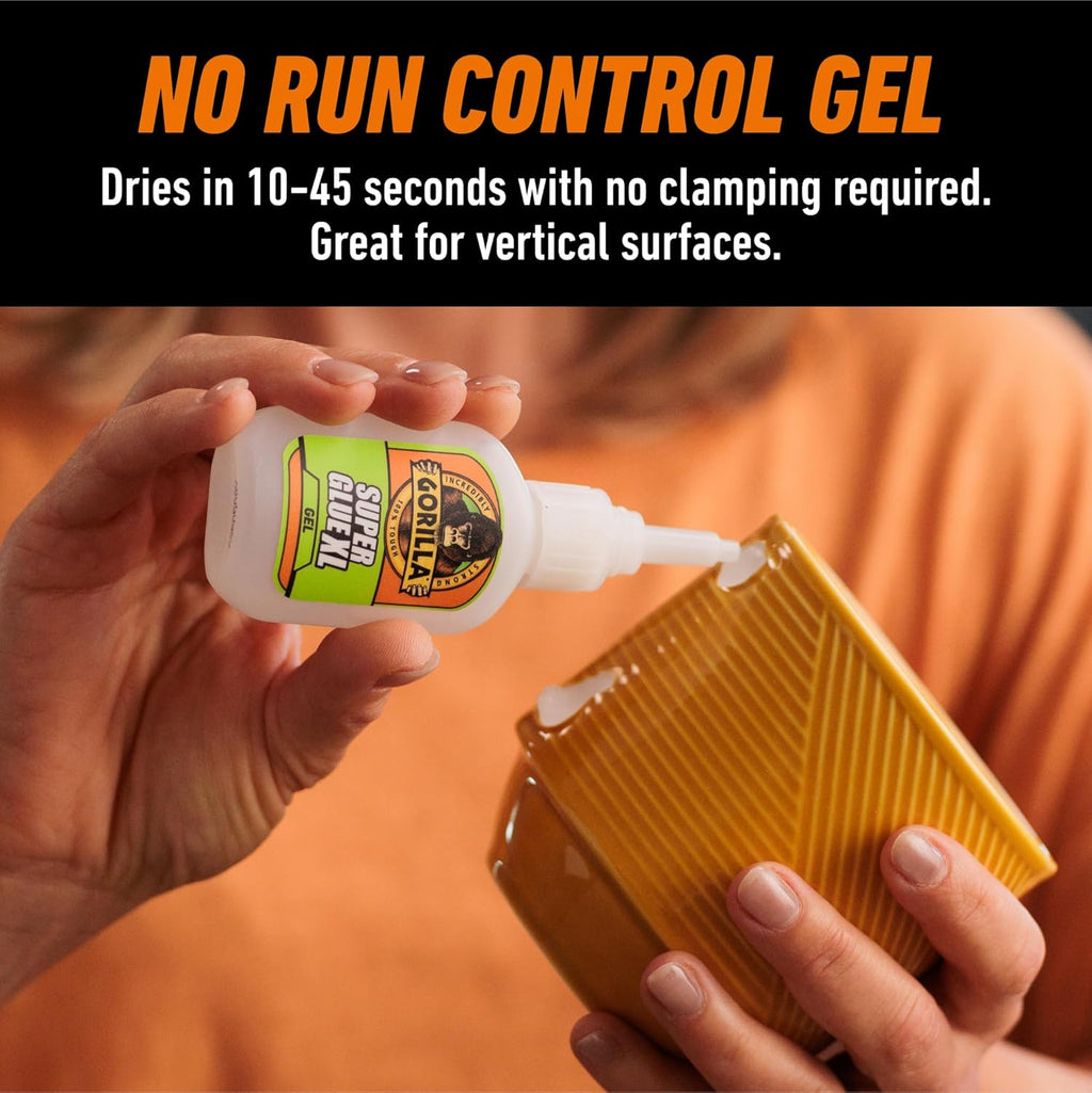 Gorilla Super Glue Gel XL, Clear 25g (Pack of 1) - Fast‰ÛÔSetting, No‰ÛÔDrip