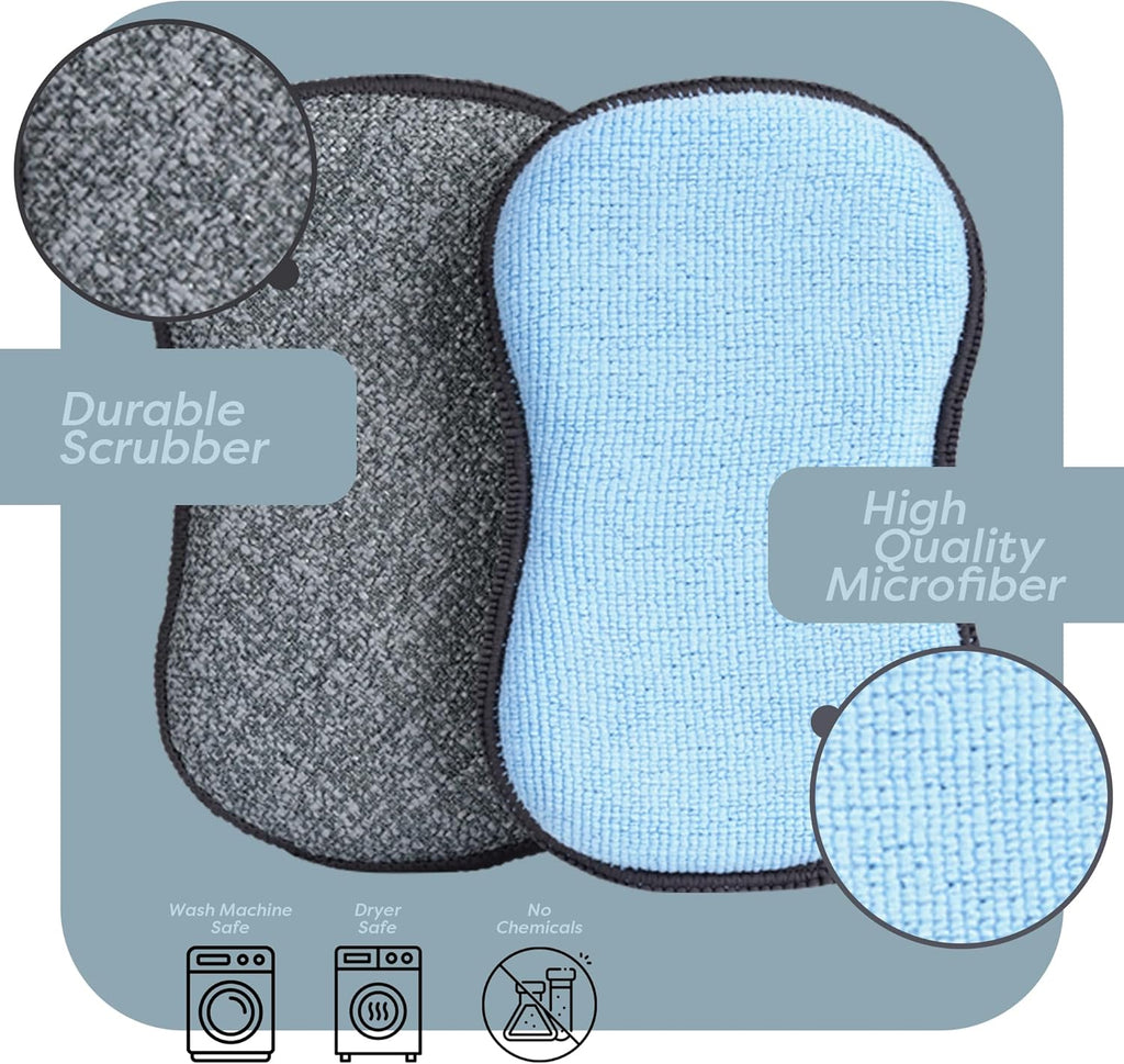Multi-Purpose Sponges Kitchen by Scrub-it - Non-Scratch Microfiber sponges