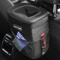 HOTOR Car Trash Can with Lid and Storage Pockets - 100% Leak-Proof Organizer