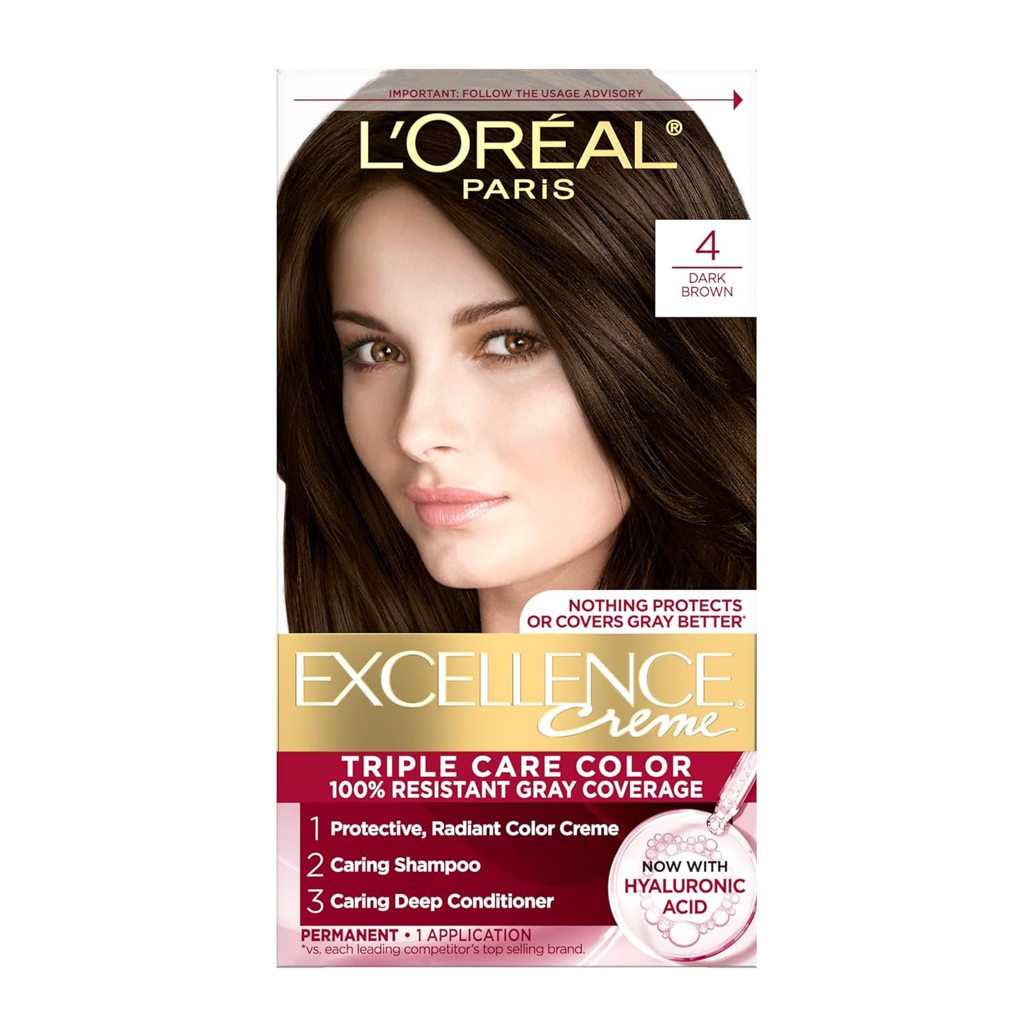 L'Oreal Paris Excellence Cr̬me Permanent Hair Dye, Triple Care Hair Color