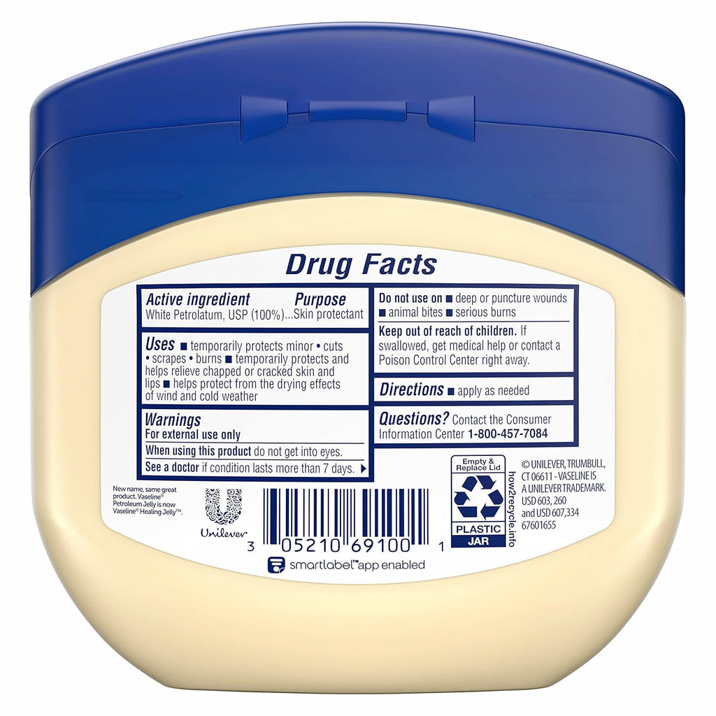 Vaseline Petroleum Jelly Original 3 Count Provides Dry Skin Relief And