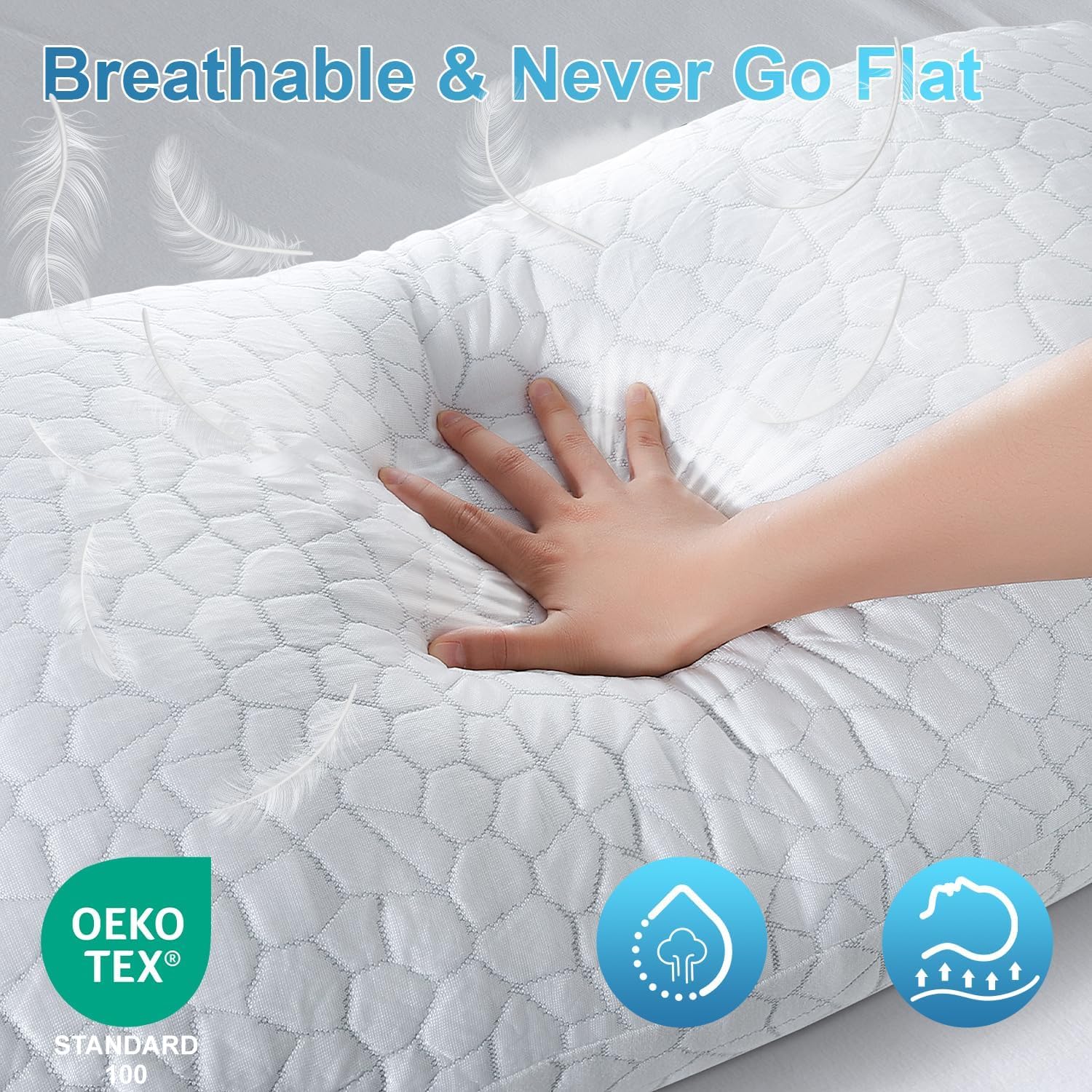 QUTOOL Cooling Pillow for Sleeping, CertiPUR-US Shredded Memory Foam Queen