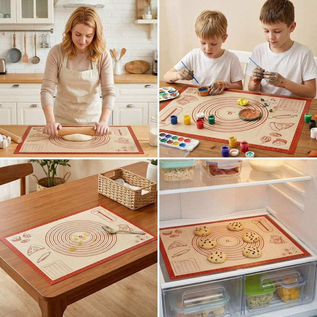 Silicone Baking Pastry Dough Mat - 28x20Inch Extra Large Cookie Bread Rolling