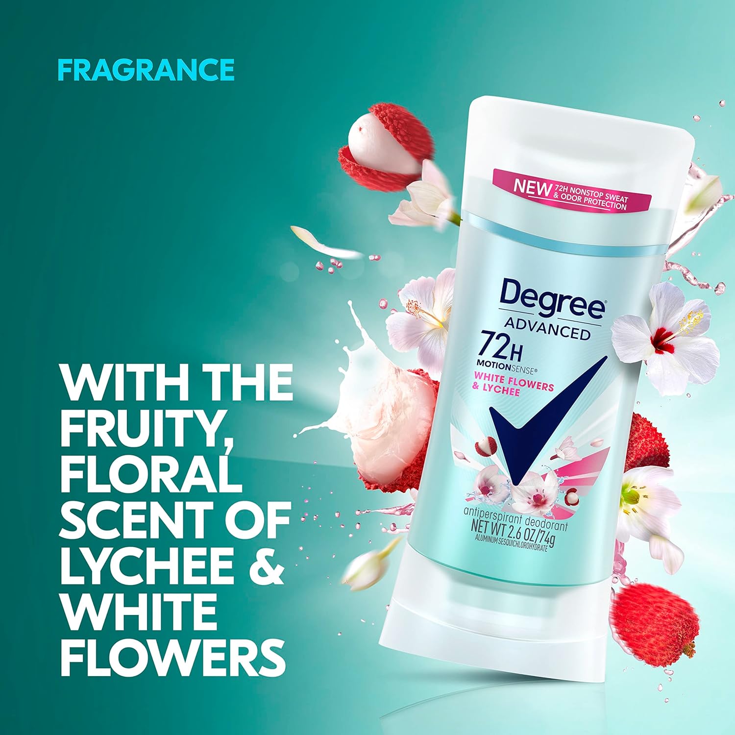 Degree Advanced Protection Antiperspirant Deodorant White Flowers & Lychee