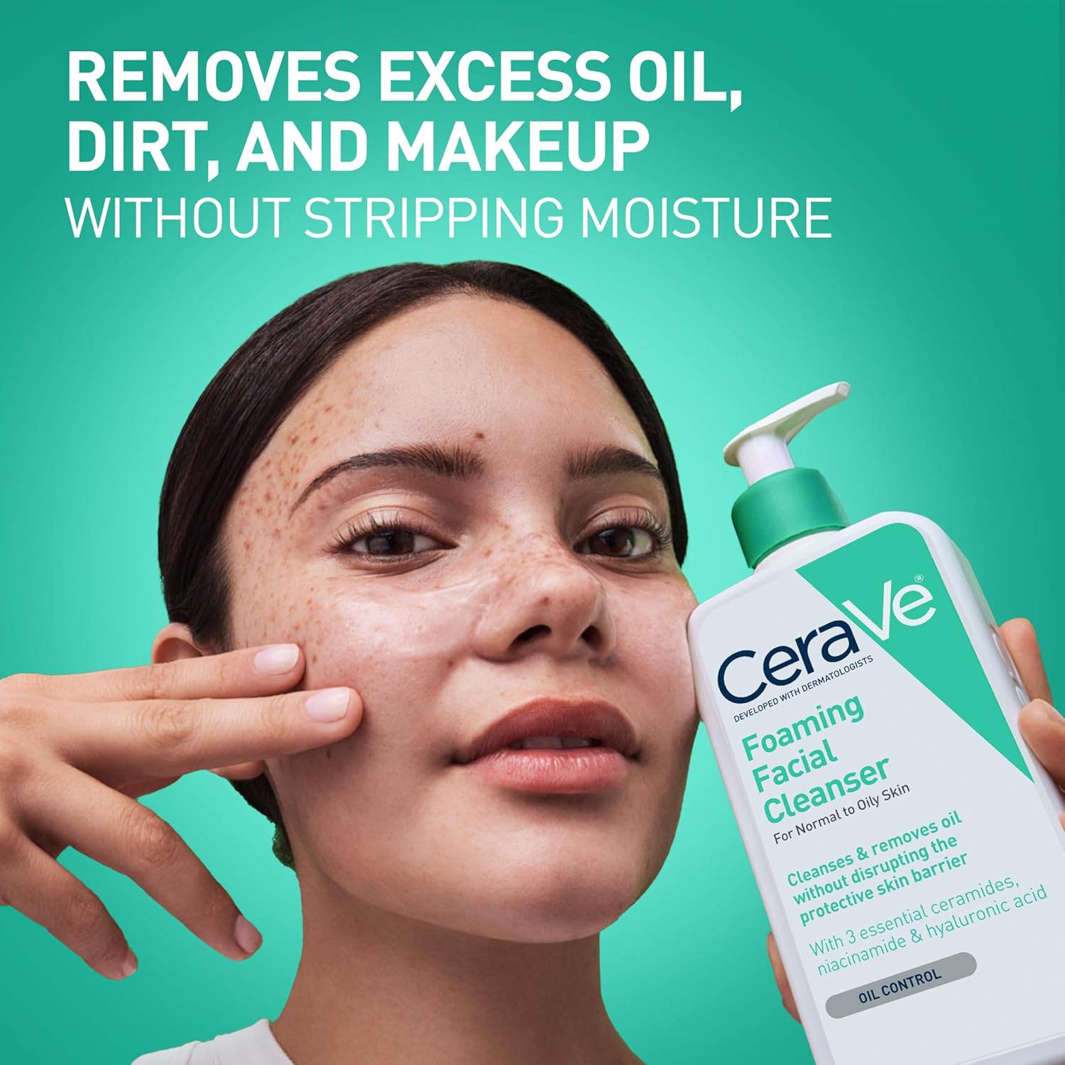 CeraVe Foaming Facial Cleanser, Daily Face Wash for Oily Skin, Hyaluronic