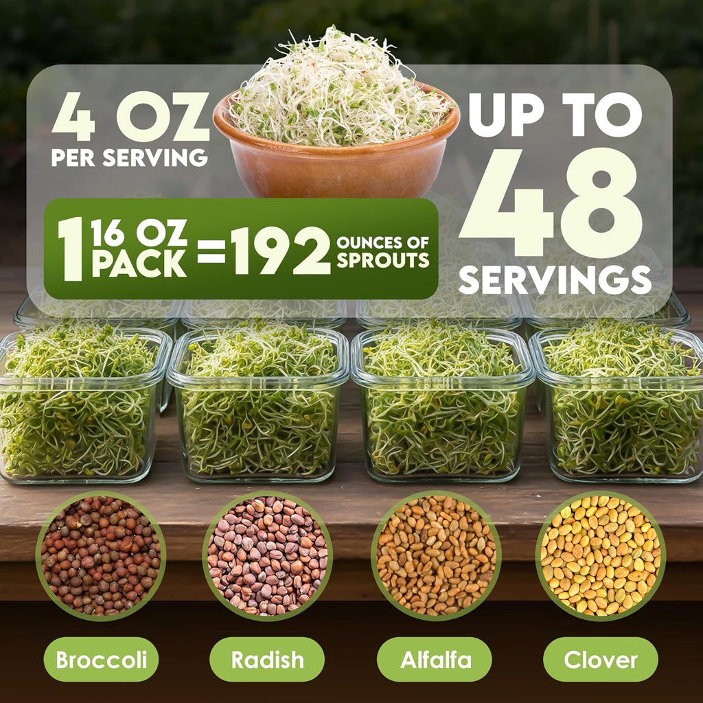 Nature Jim‰۪s Sprouts Organic Salad Mix ‰ÛÒ Non-GMO Microgreen Seeds, Perfect