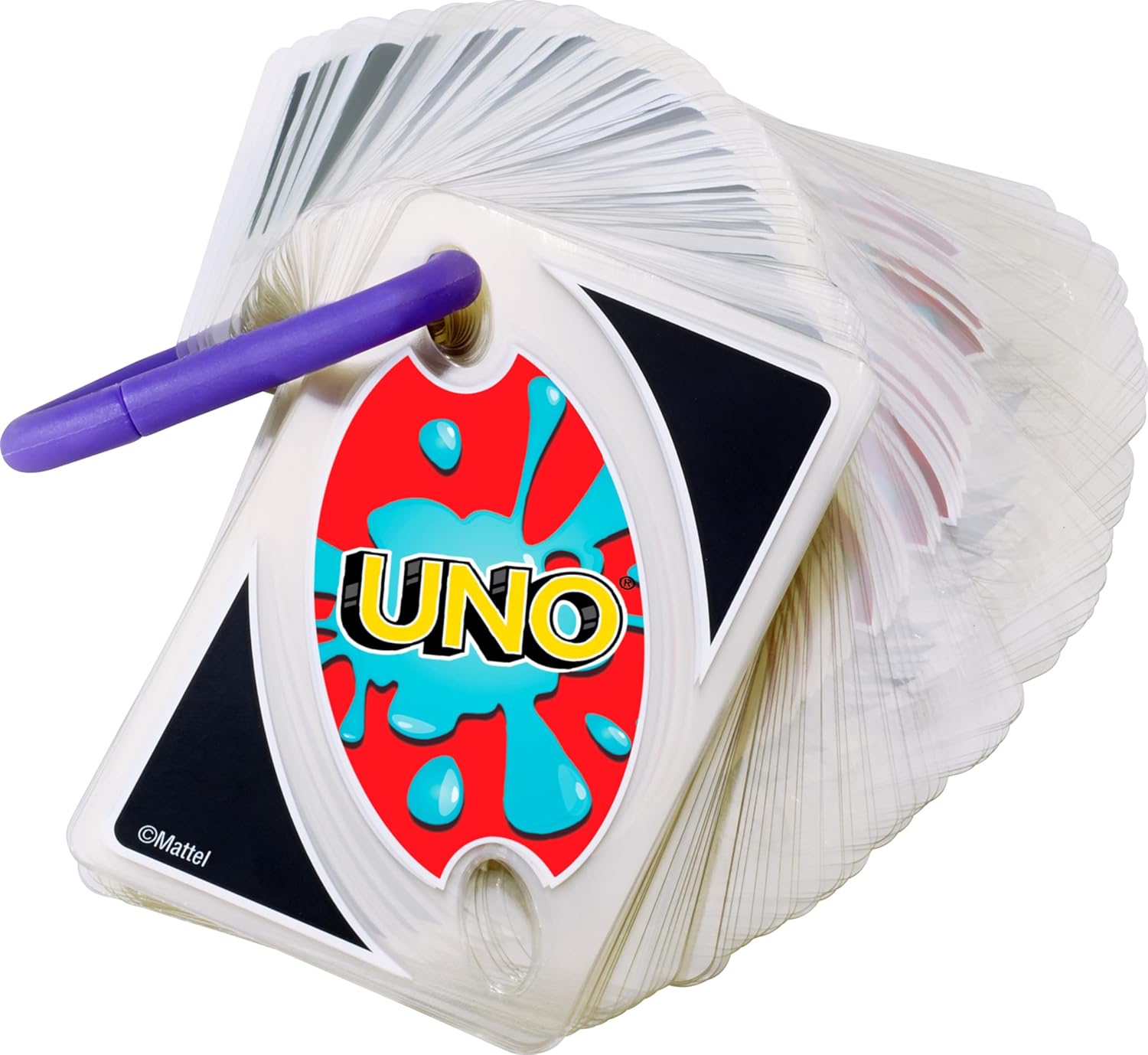 Mattel Games UNO Splash Card Game with Waterproof Cards and Portable Clip for