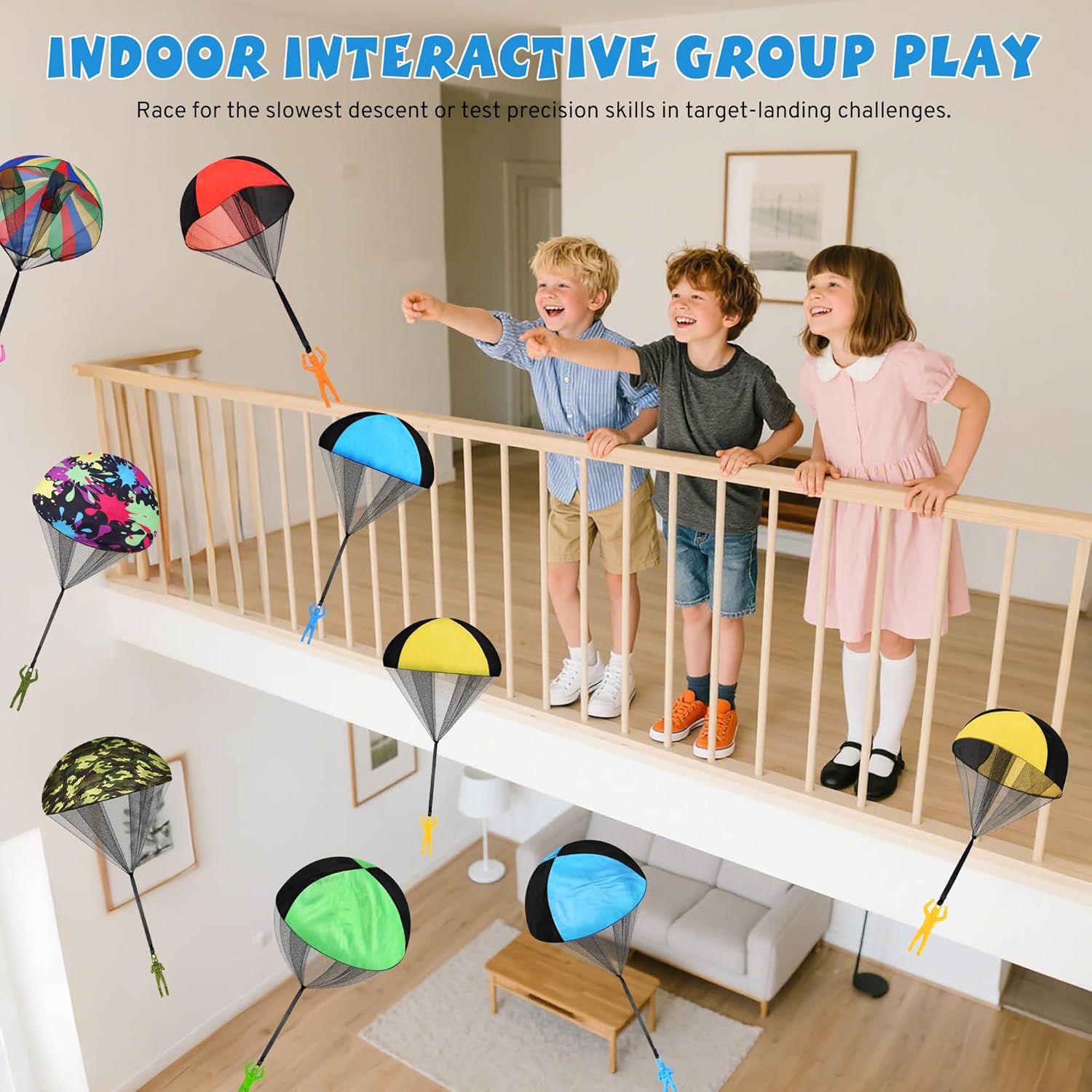 Parachute Toy for Kids, Outdoor Toys Flying Parachute Men, Inside & Outside
