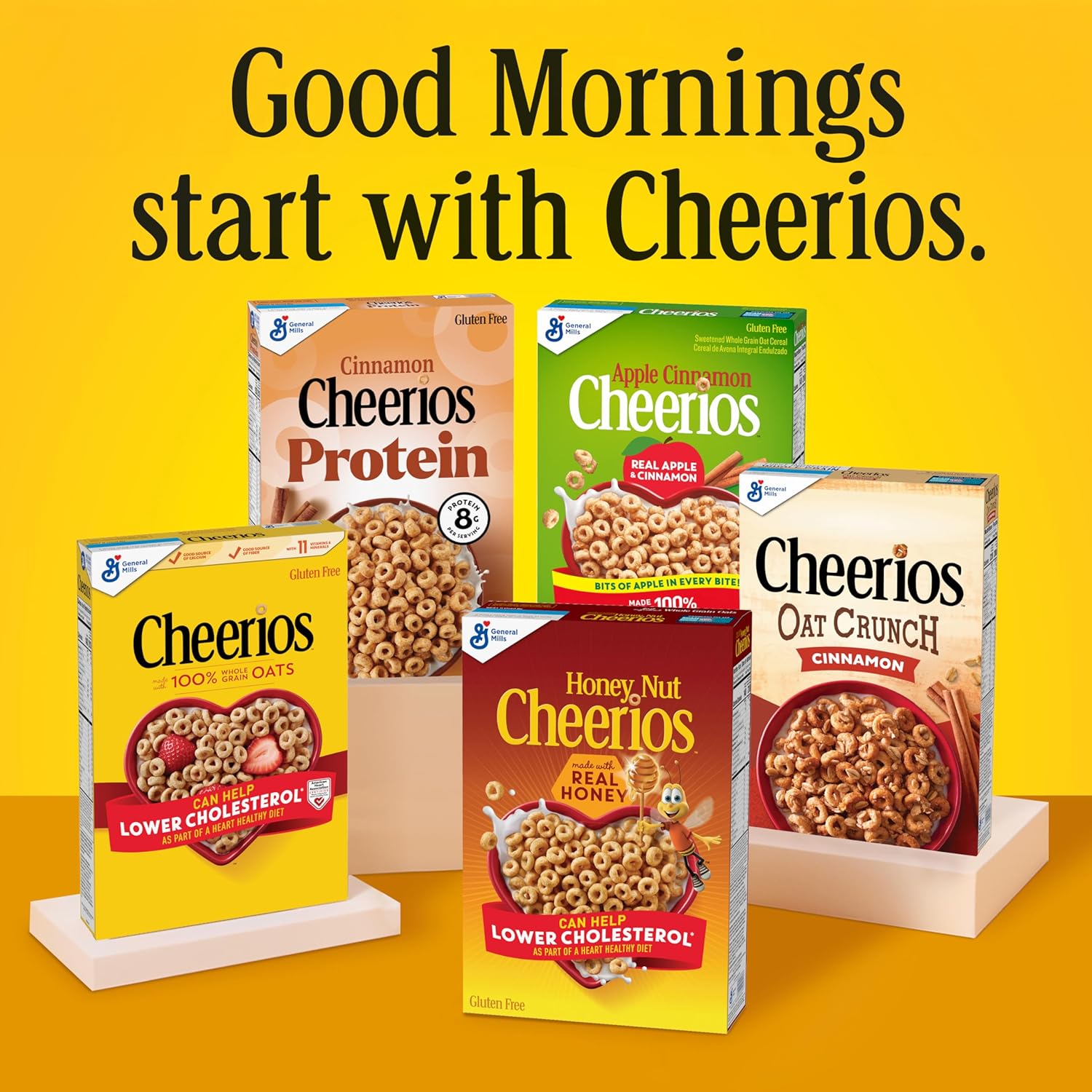 Apple Cinnamon Cheerios, Heart Healthy Gluten Free Breakfast Cereal, Made