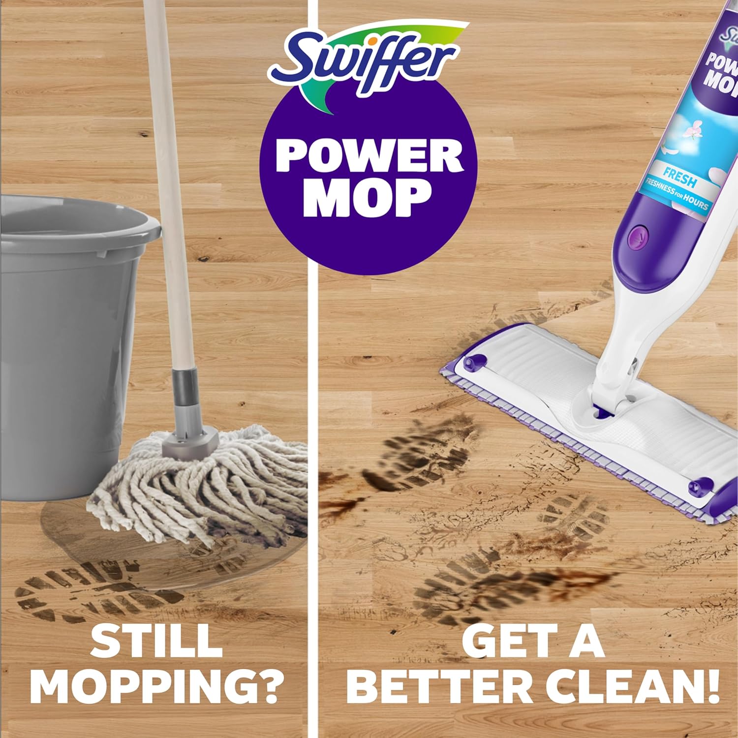 Swiffer PowerMop Multi-Surface Mop Kit for Floor Cleaning, Fresh Scent