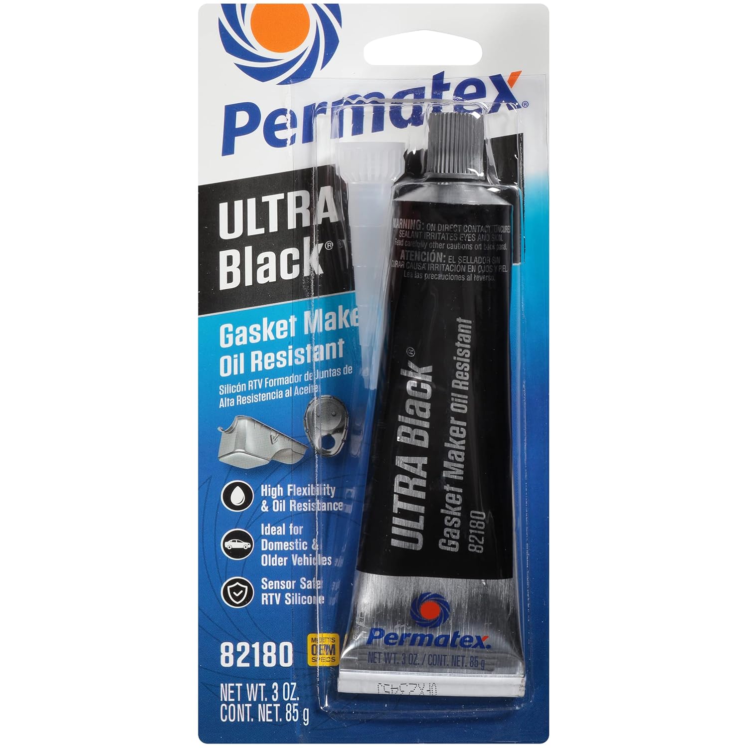 Permatex 82180 Ultra Black Maximum Oil Resistance RTV Silicone Gasket Maker