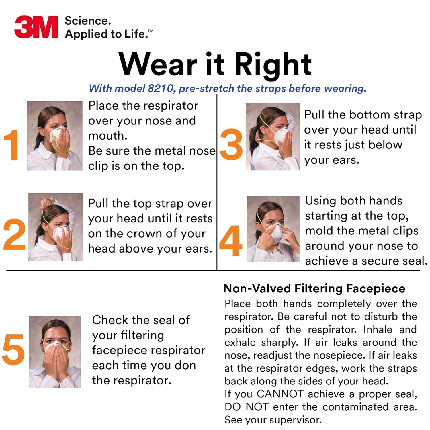 3M 8210 Particulate Respirator, N95, Pack of 20 Disposable Respirator, NIOSH