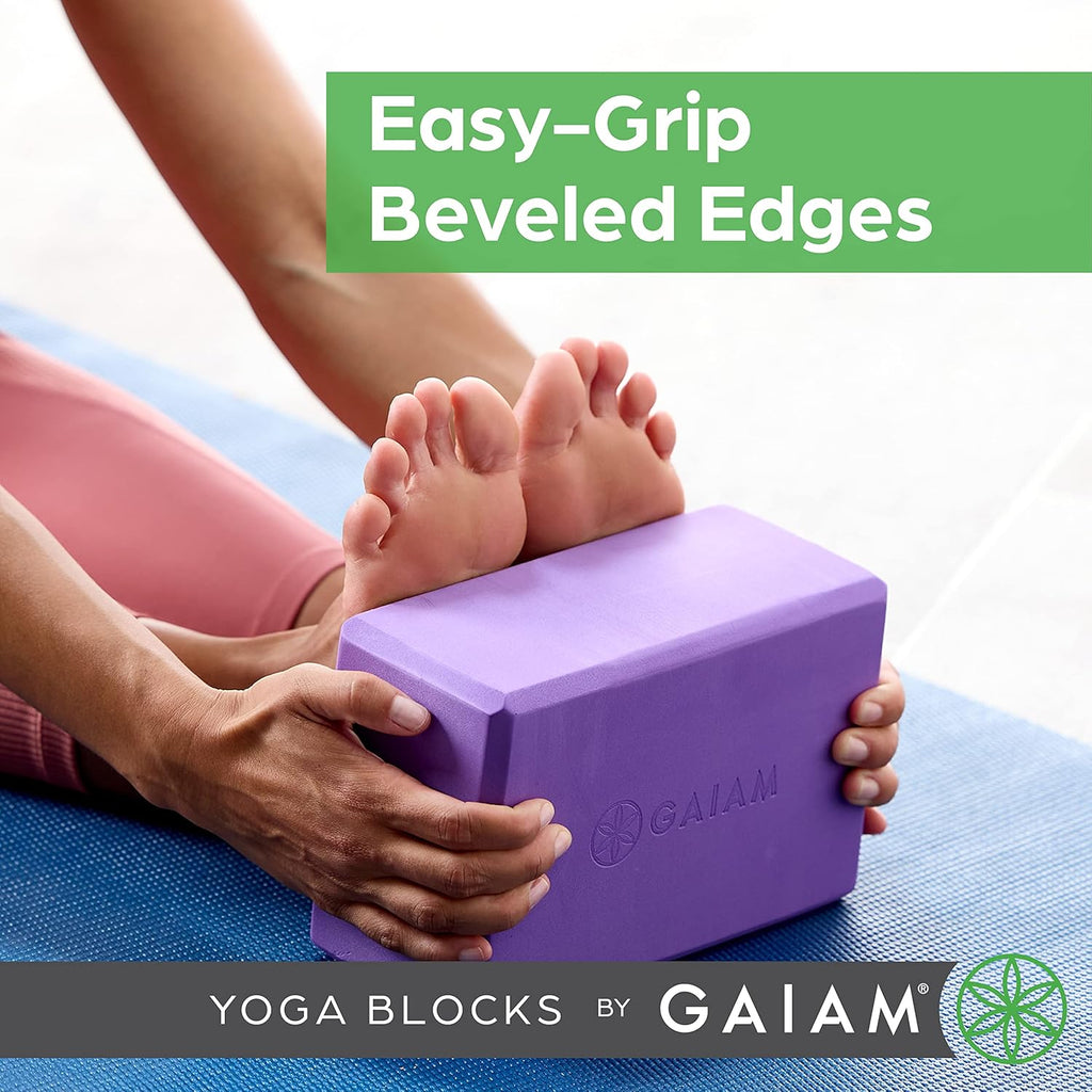Gaiam Yoga Block - Supportive Latex-Free Eva Foam - Soft Non-Slip Surface