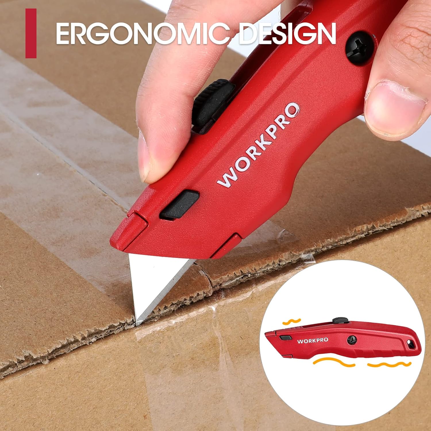 WORKPRO Premium Utility Knife, Retractable All Metal Heavy Duty Box Cutter