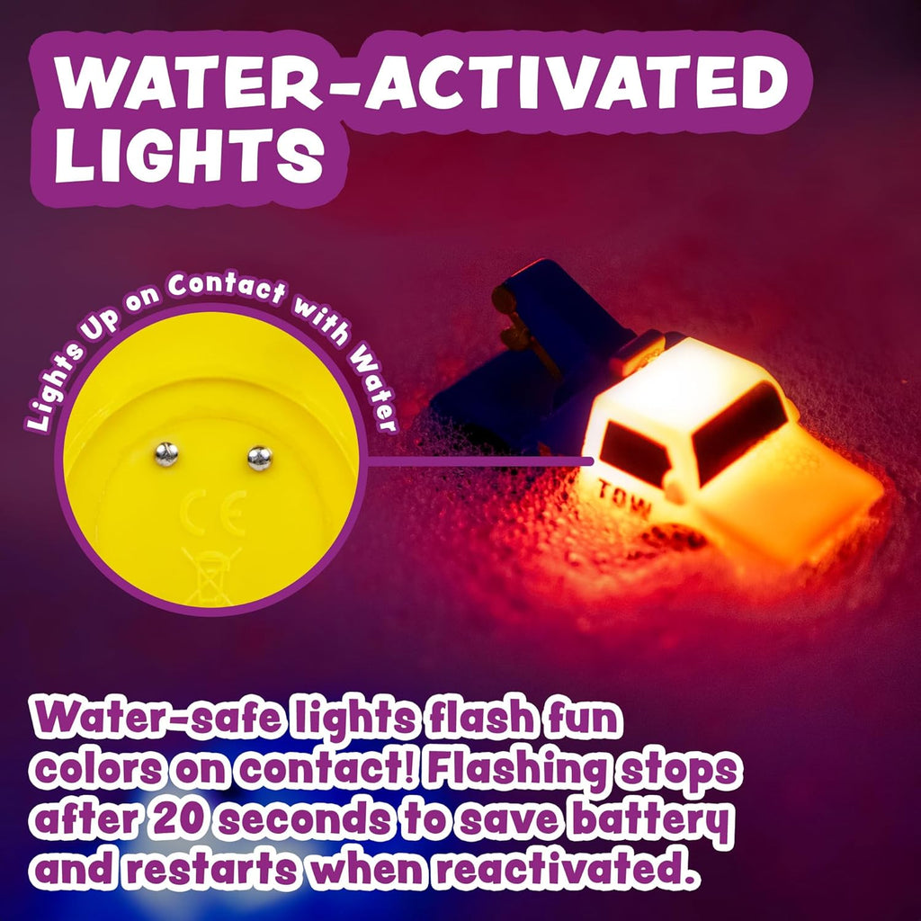 Tub Workså¨ Emergency‰ã¢ Cars Light Up Bath Toys, 6 Pack