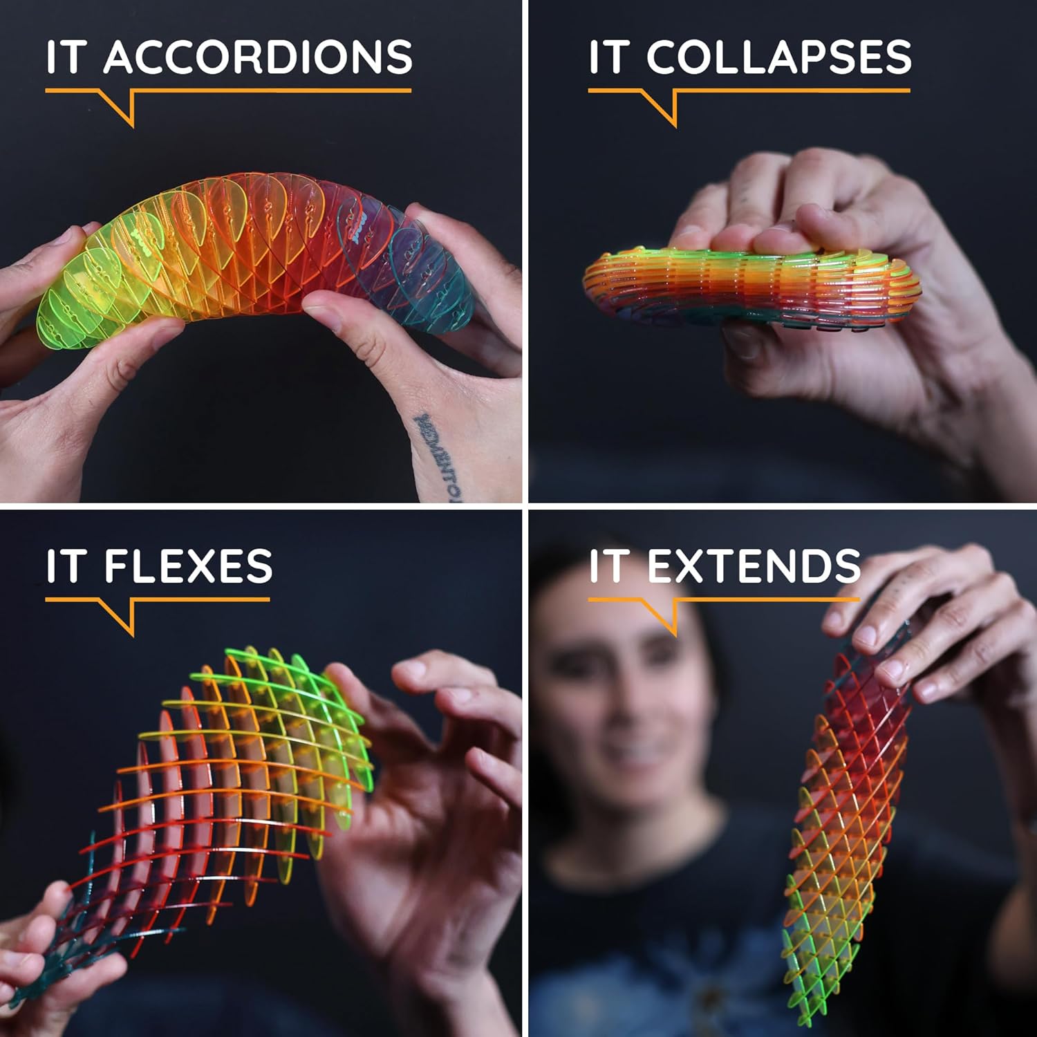 Morf Fidget Worm Toy - Flexible 3D Sensory Slug Figgy Toy for Kids, Teens