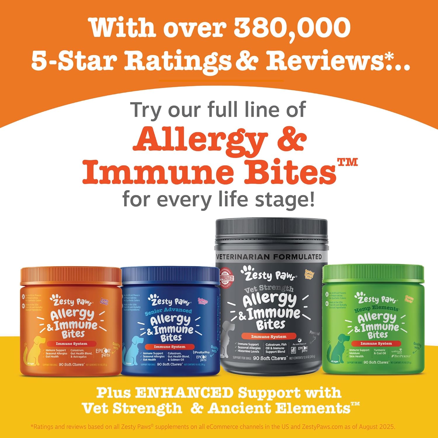 Zesty Paws Allergy Immune Bites - Dog Allergy Chews, Dog Probiotics for Itchy