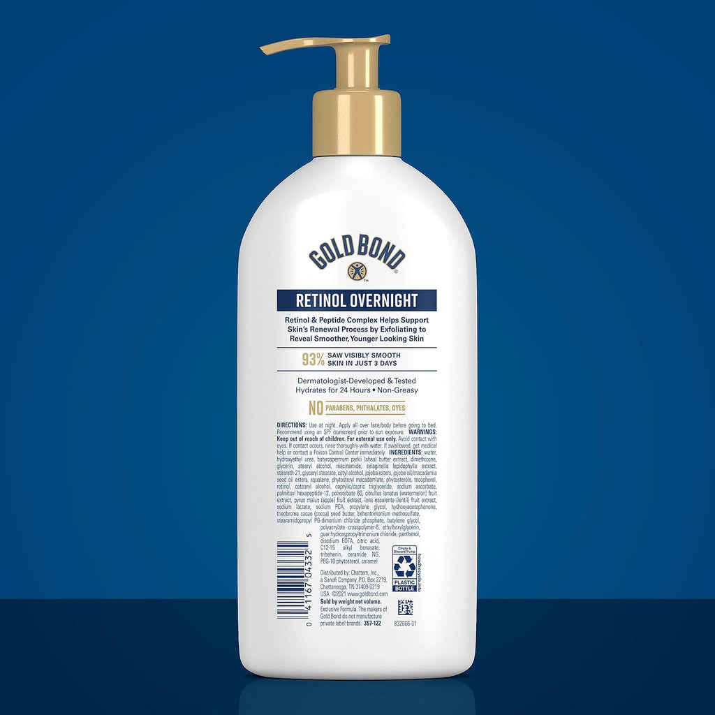 Gold Bond Age Renew Retinol Overnight Body & Face Lotion, Retinol Face and