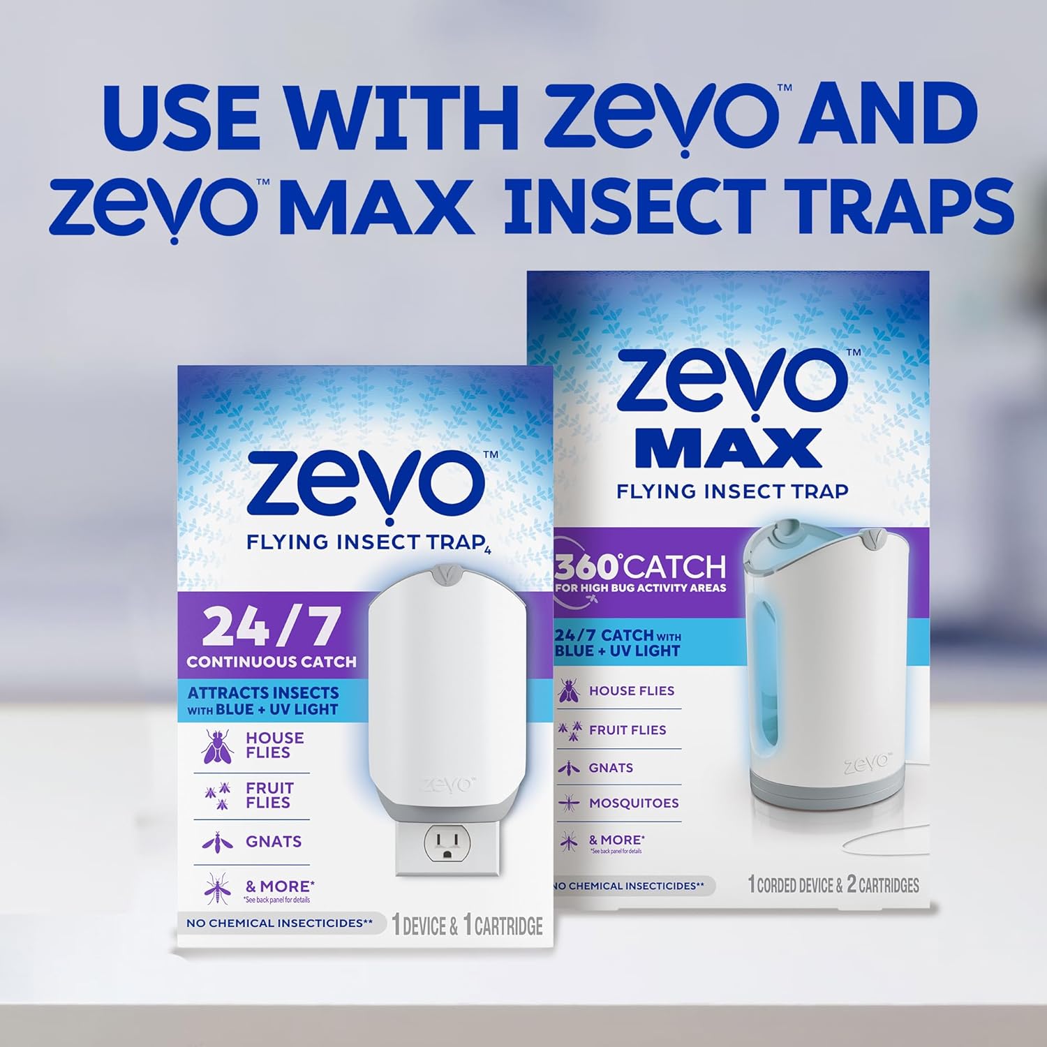 Zevo Flying Insect Trap Official Refill Cartridges - Fits Both Zevo Trap &