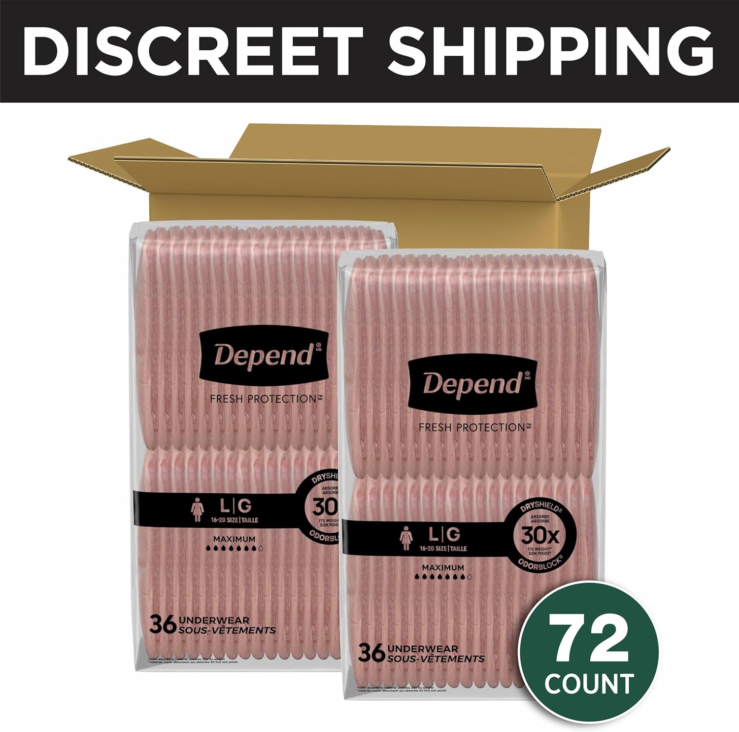 Depend Fresh Protection Adult Diapers, Incontinence & Postpartum Bladder Leak